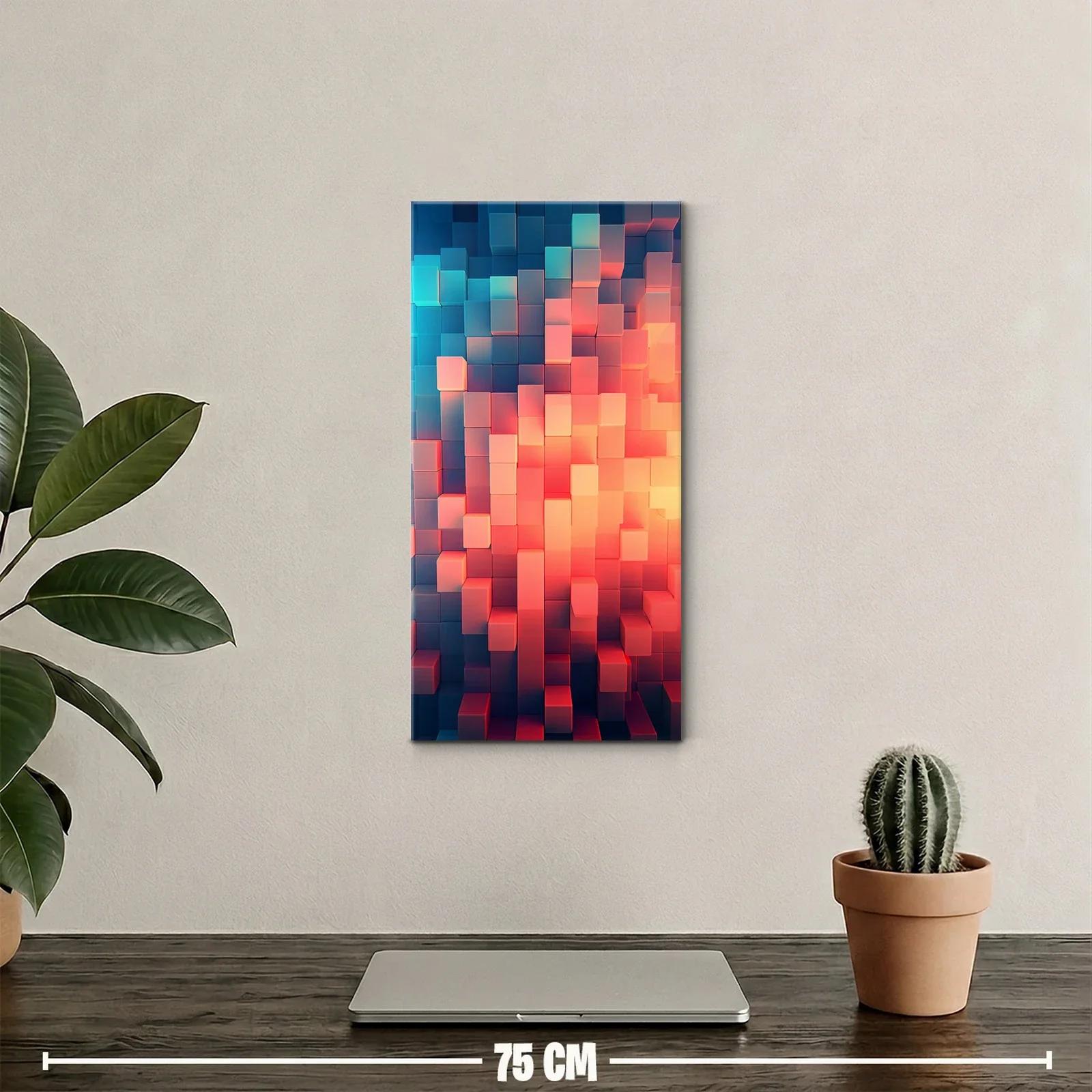Cuadro bloques geométricos abstractos con transición de color — miniatura 2
