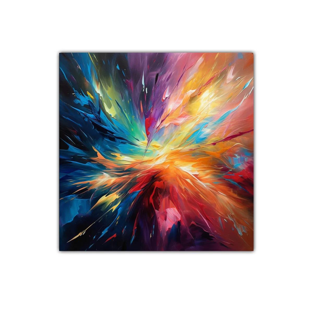 Cuadro abstracto con explosión de color vibrante y energía — imagen principal