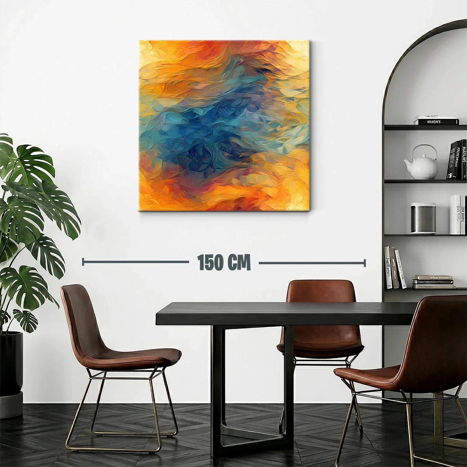 Composición abstracta con tonos cálidos y fríos vibrantes — miniatura 2