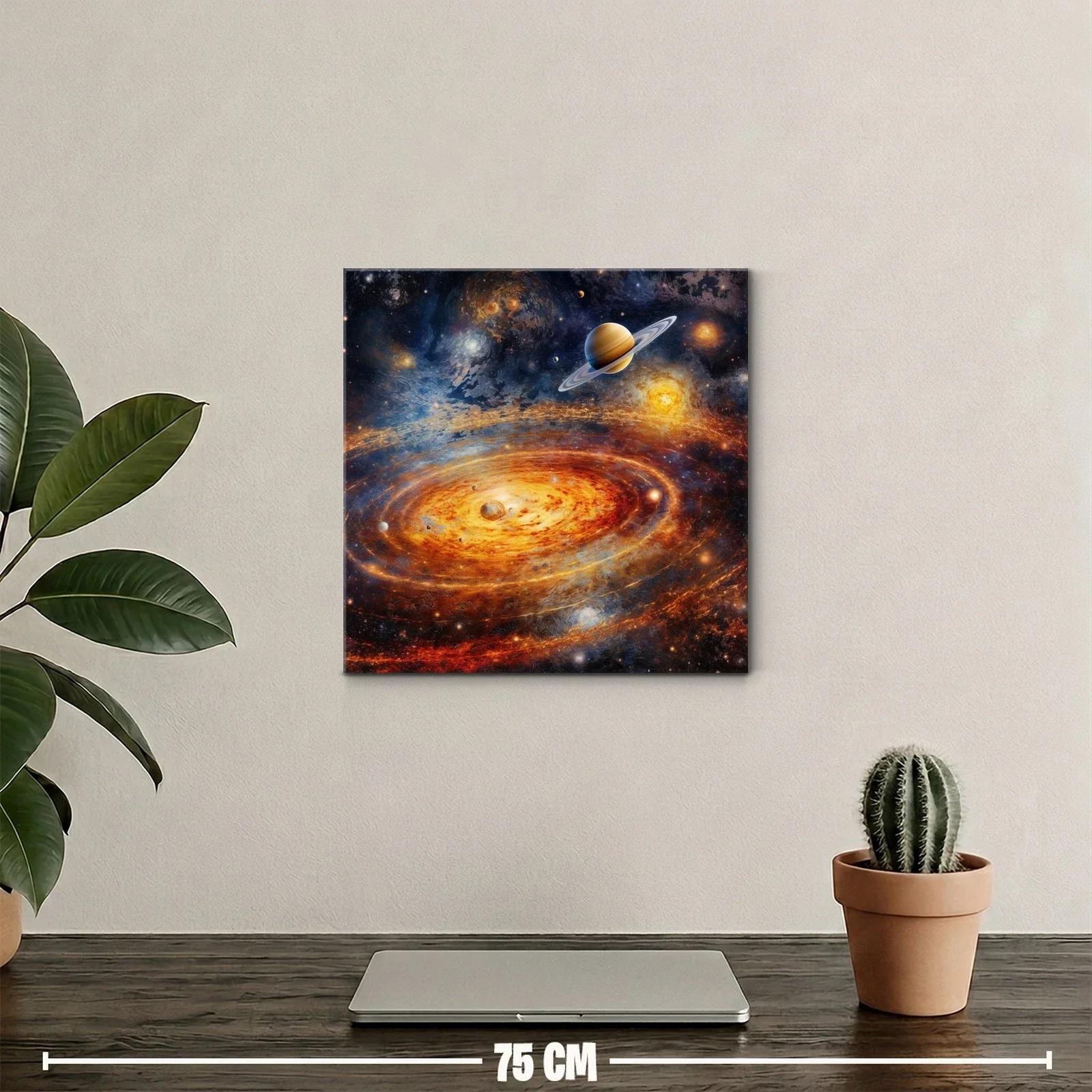 Galaxia en expansión con planetas y destellos cósmicos — miniatura 2
