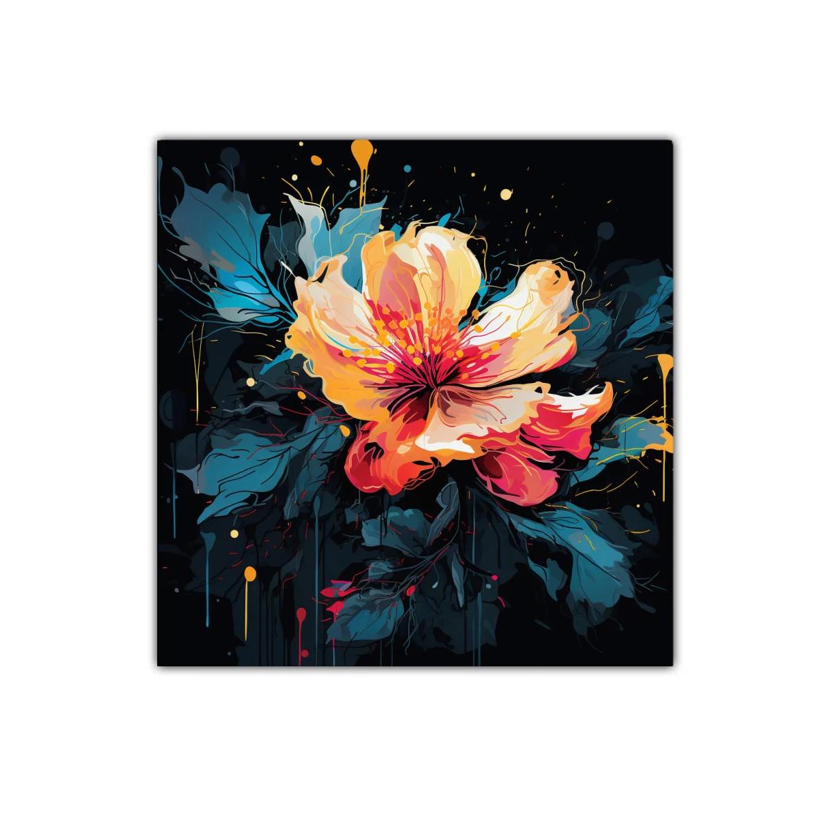 Cuadro decorativo flor vibrante con contrastes intensos — imagen principal