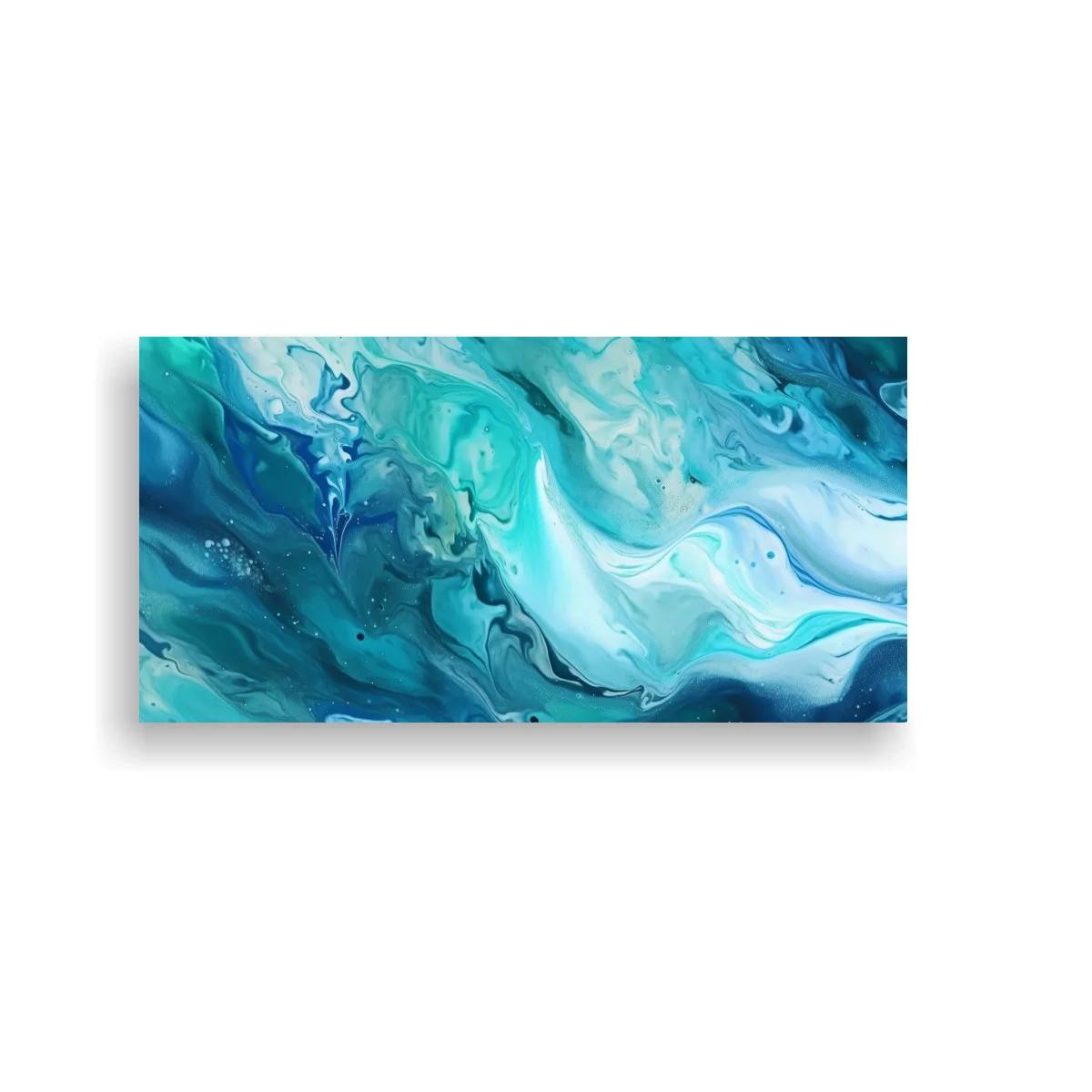Cuadro olas de agua abstractas con remolinos y vetas turquesa — imagen principal