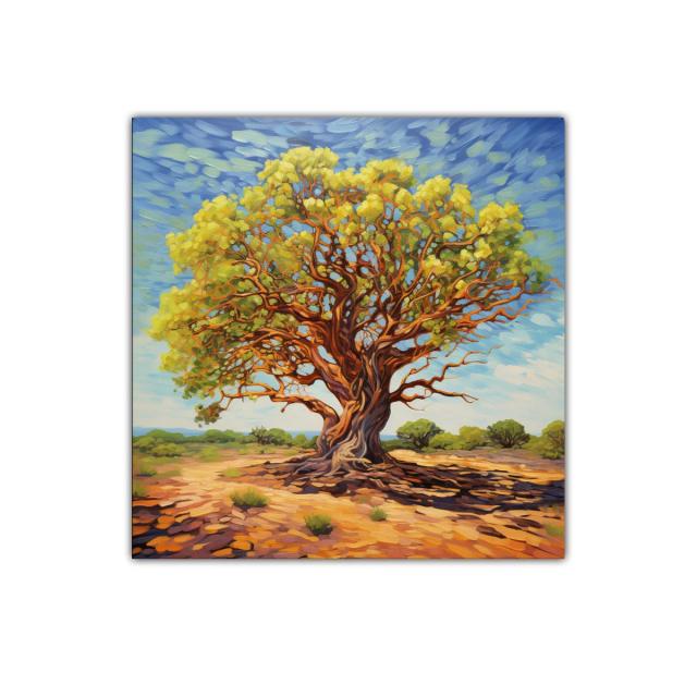 Árbol majestuoso bajo cielo azul en paisaje soleado