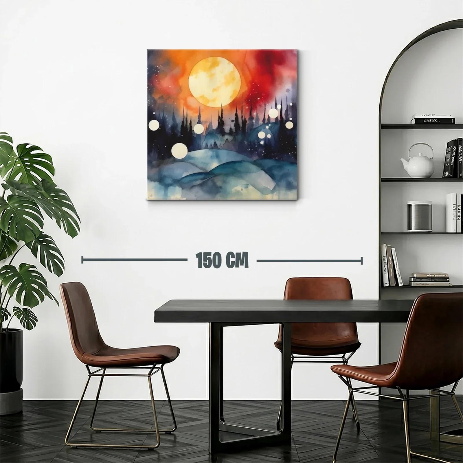 Paisaje onírico con luna llena y cielo intenso — miniatura 2
