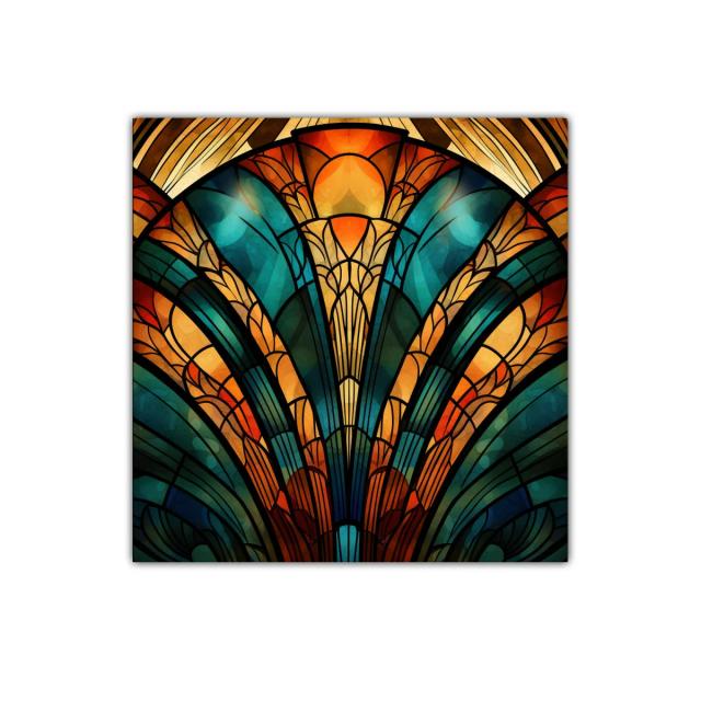 Cuadro decorativo con diseño estilo vitral colorido y elegante