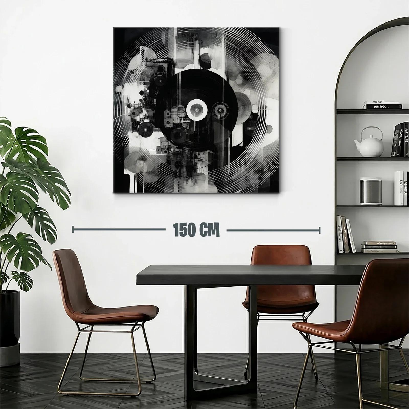 Arte abstracto moderno en contraste monocromo elegante — miniatura 2