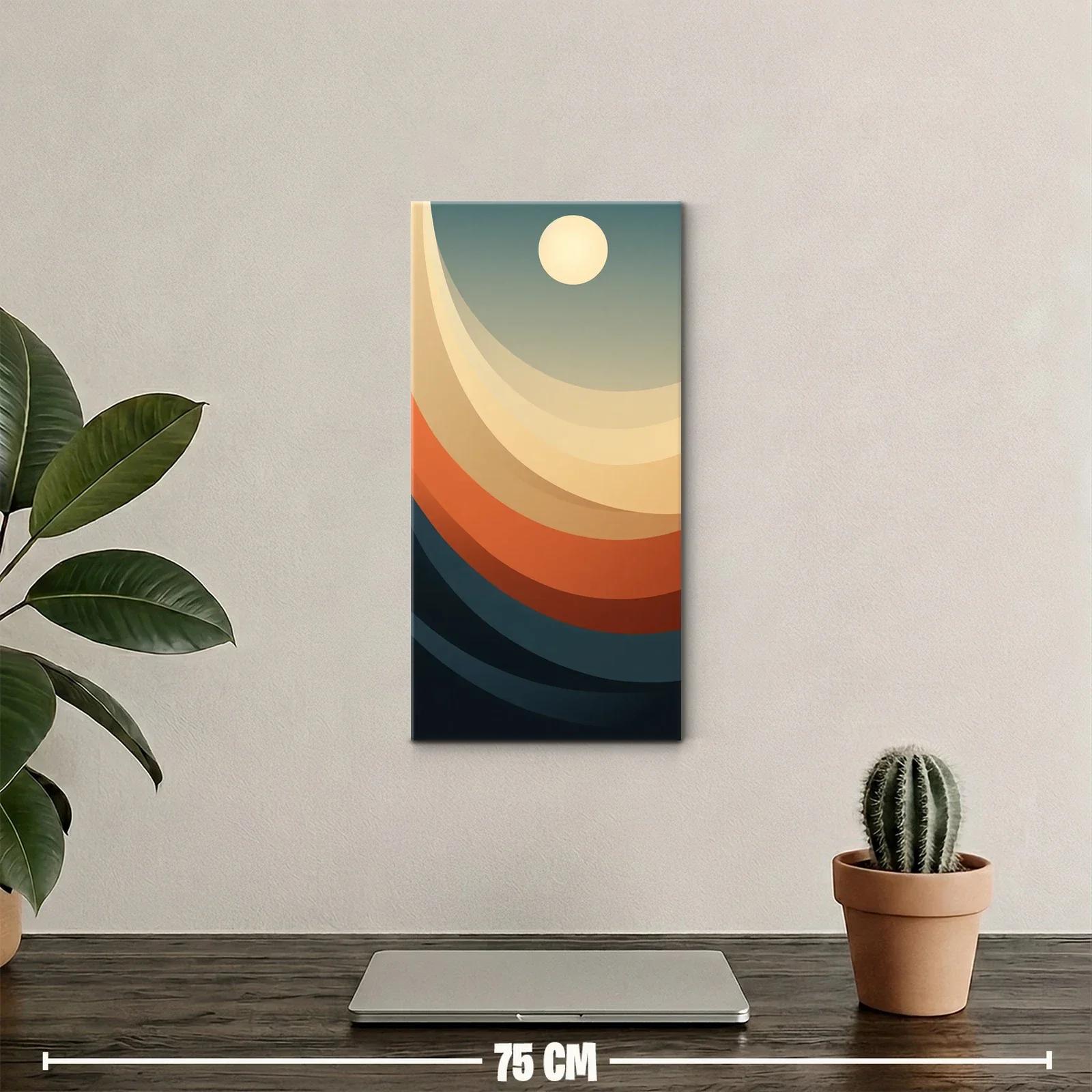 Cuadro sol abstracto con arcos concéntricos — miniatura 2