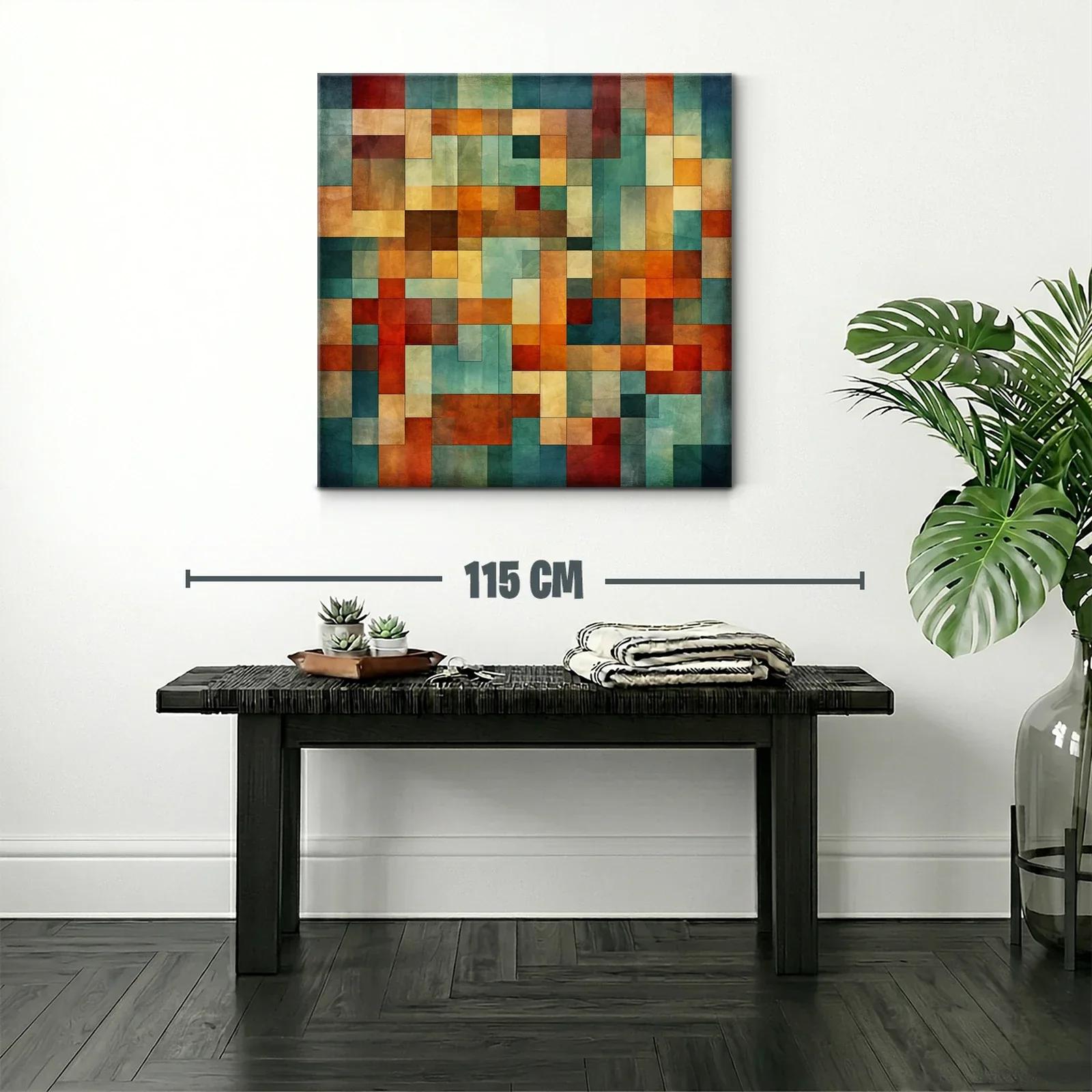 Composición abstracta con bloques en tonos cálidos y frescos — miniatura 2