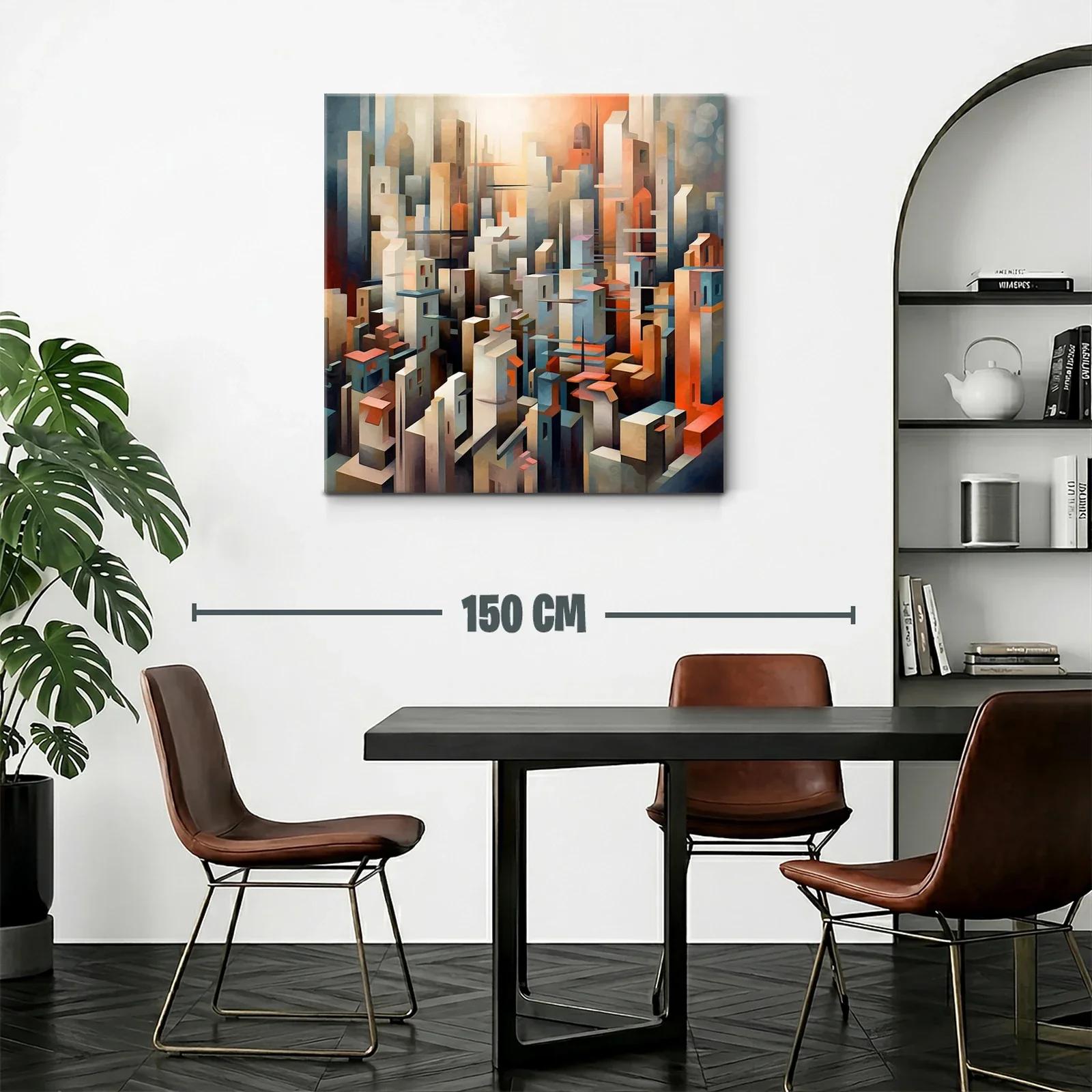 Ciudad futurista con tonos cálidos y fríos — miniatura 2