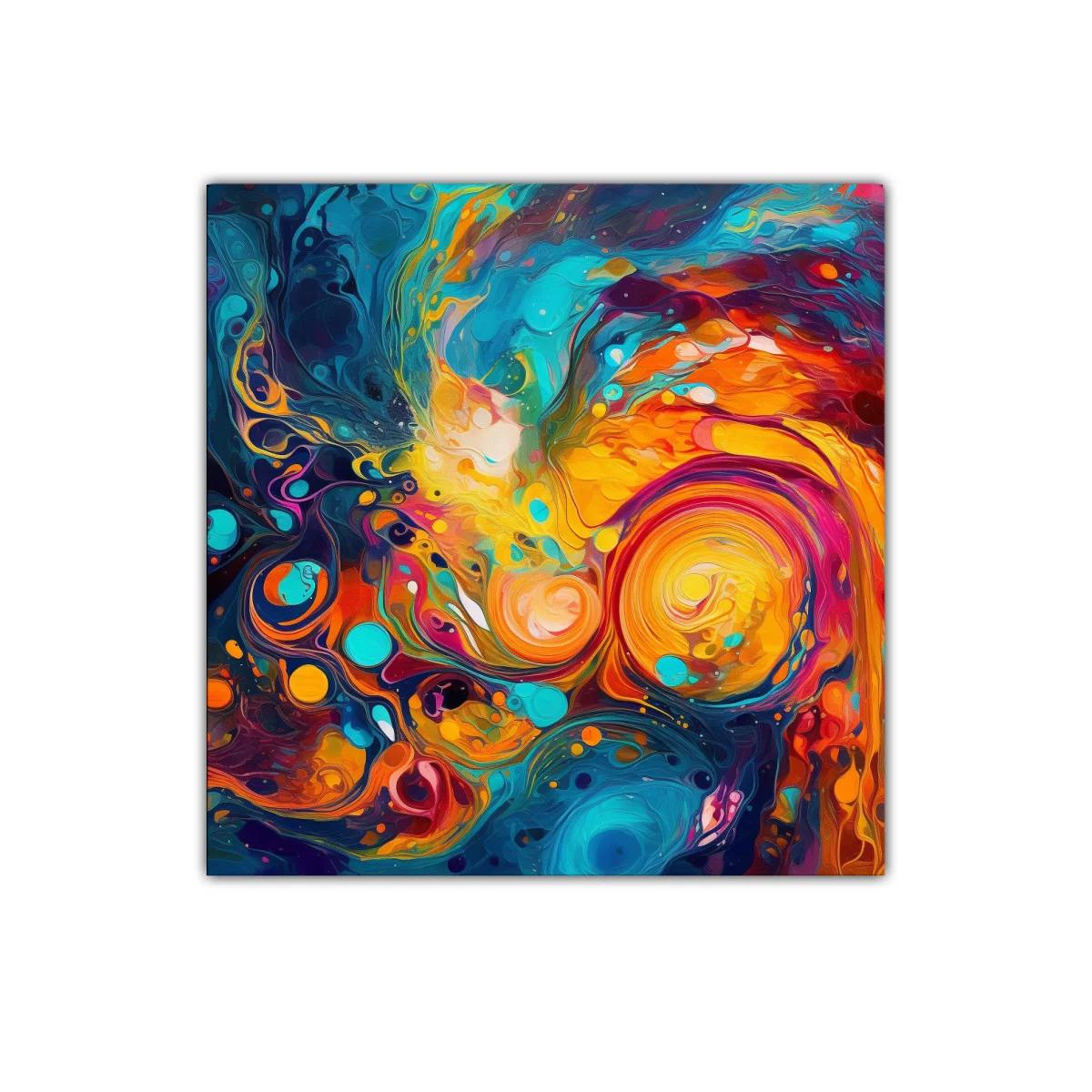 Cuadro abstracto con explosión de colores vibrantes — imagen principal