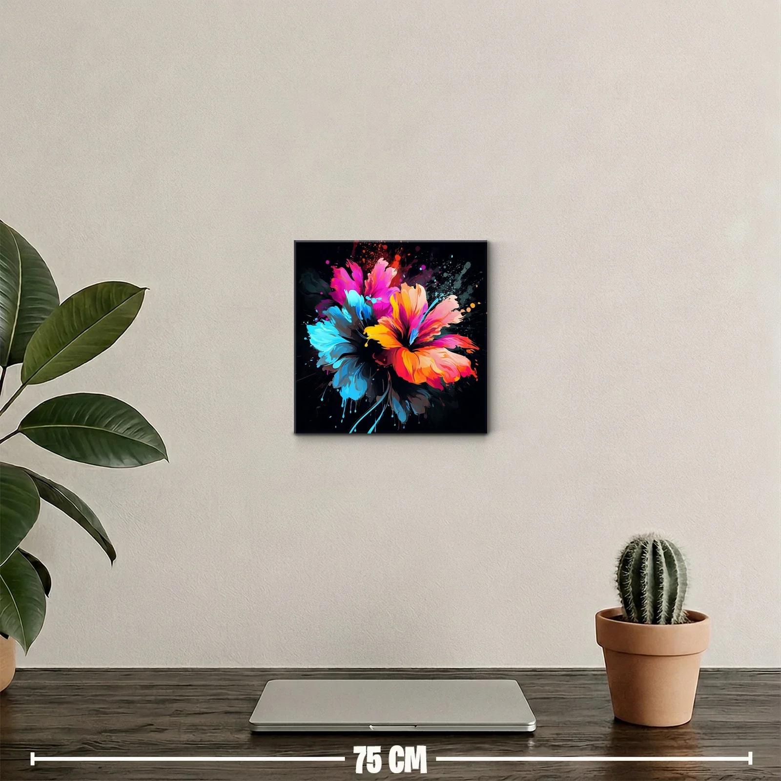 Cuadro flores vibrantes en explosión de color y movimiento — miniatura 2