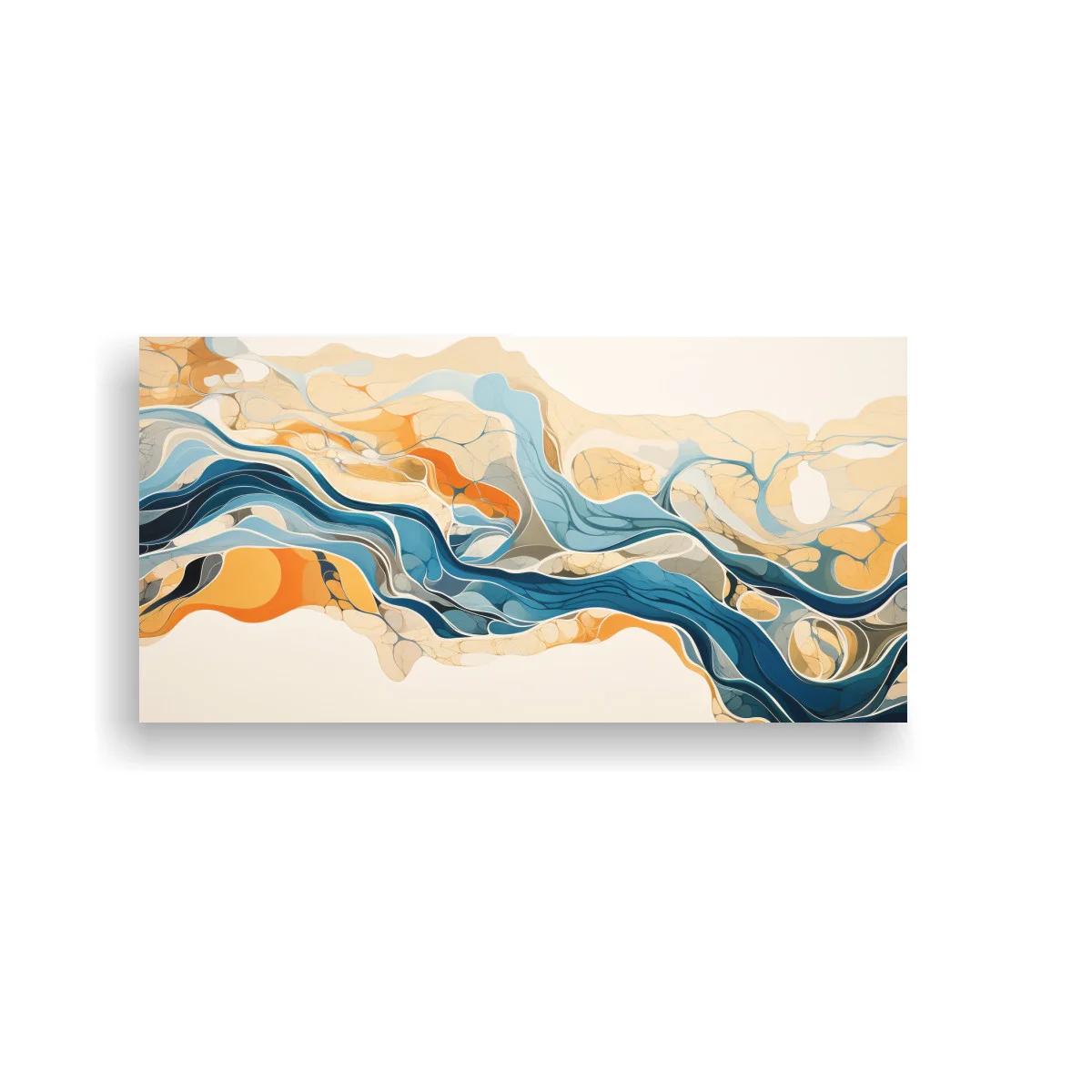 Cuadro ondas fluidas abstractas con franja sinuosa — imagen principal