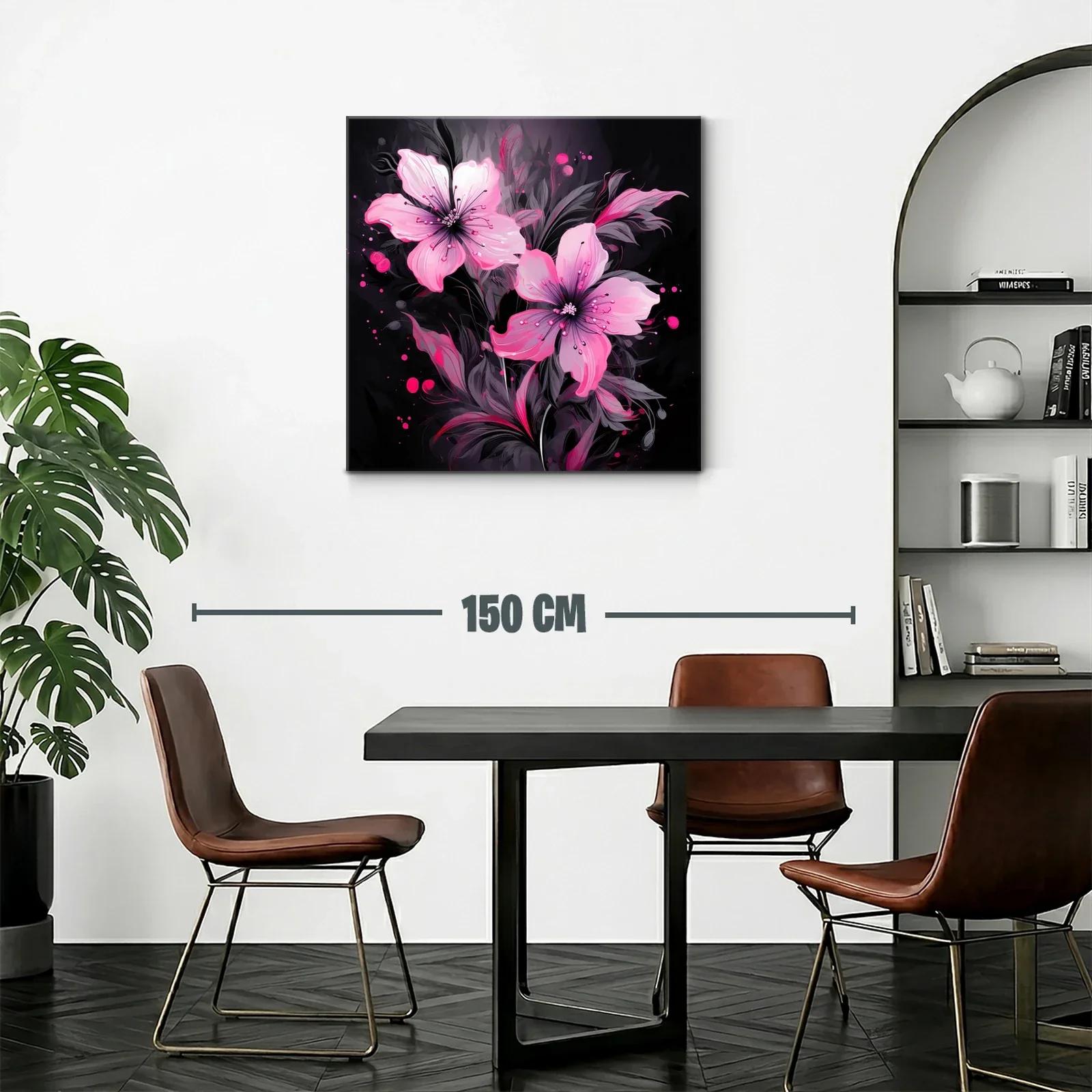 Elegancia floral en tonos rosa sobre fondo oscuro — miniatura 2