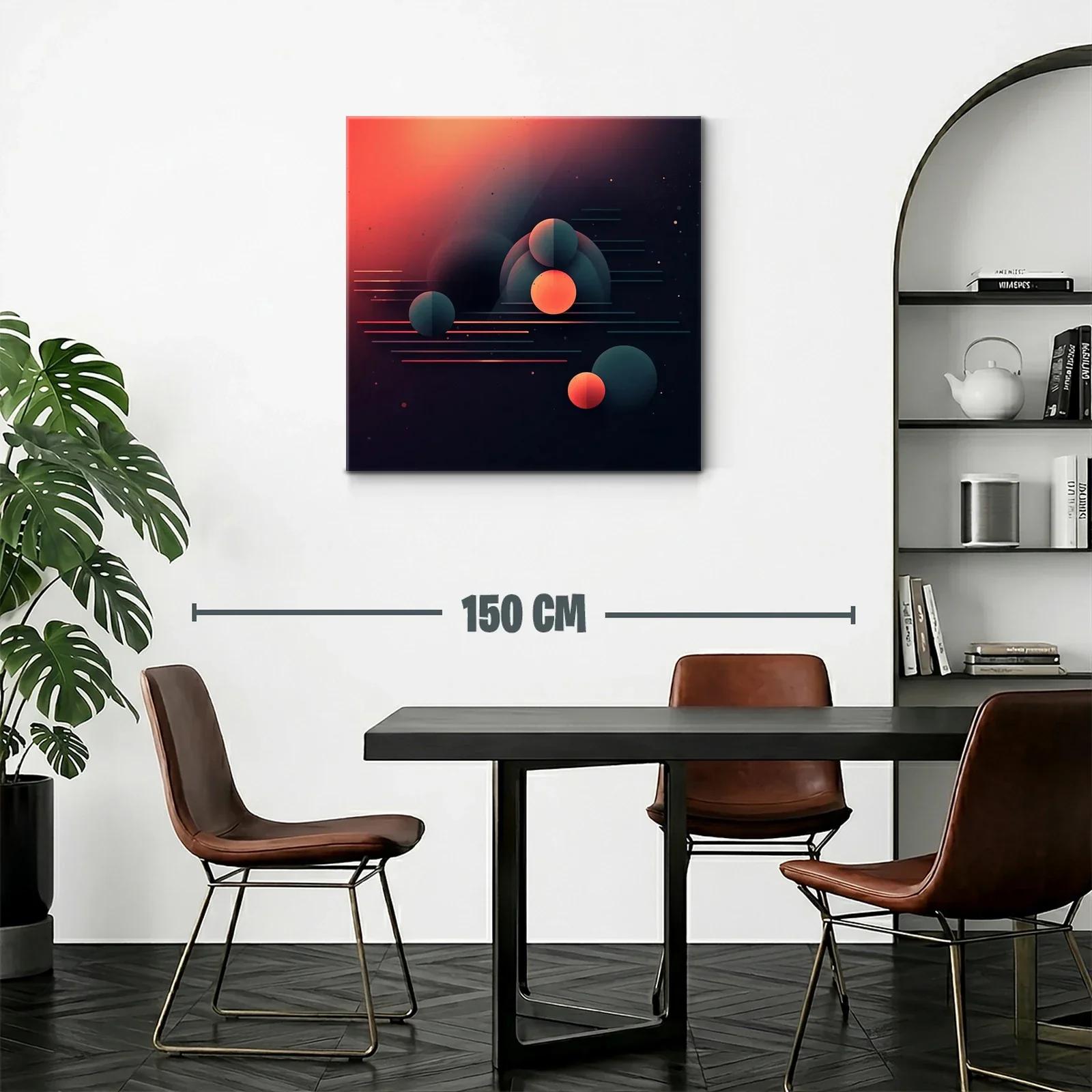 Composición abstracta con esferas y líneas en tonos cálidos — miniatura 2