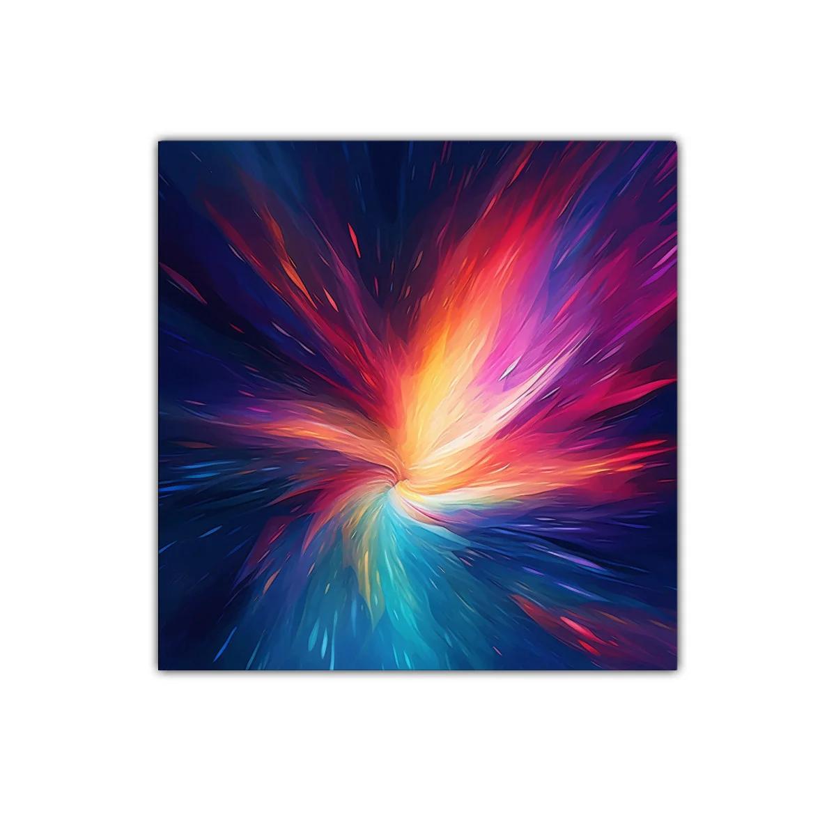 Cuadro abstracto con explosión de color y energía vibrante — miniatura 1