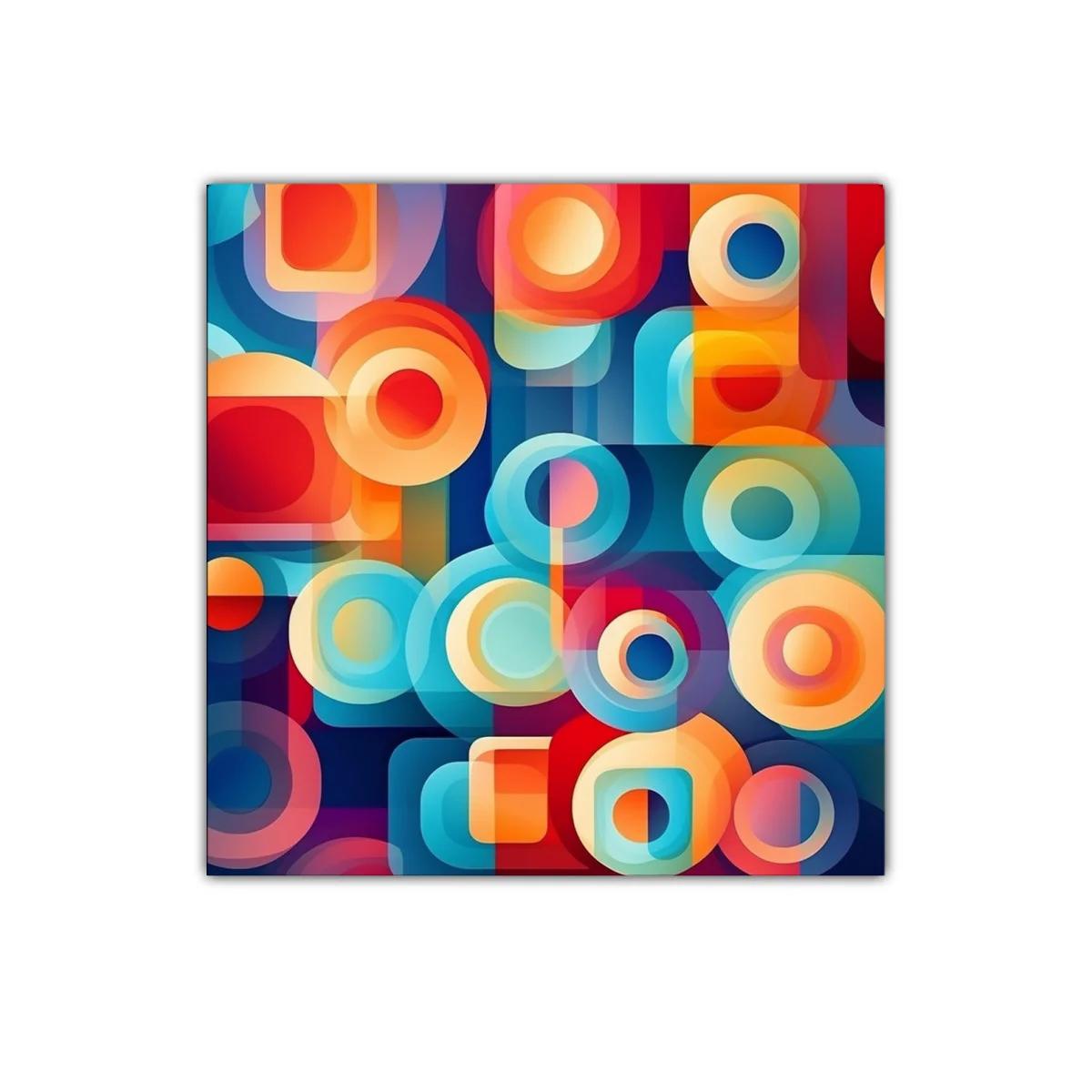 Composición geométrica con círculos y tonos vibrantes — imagen principal