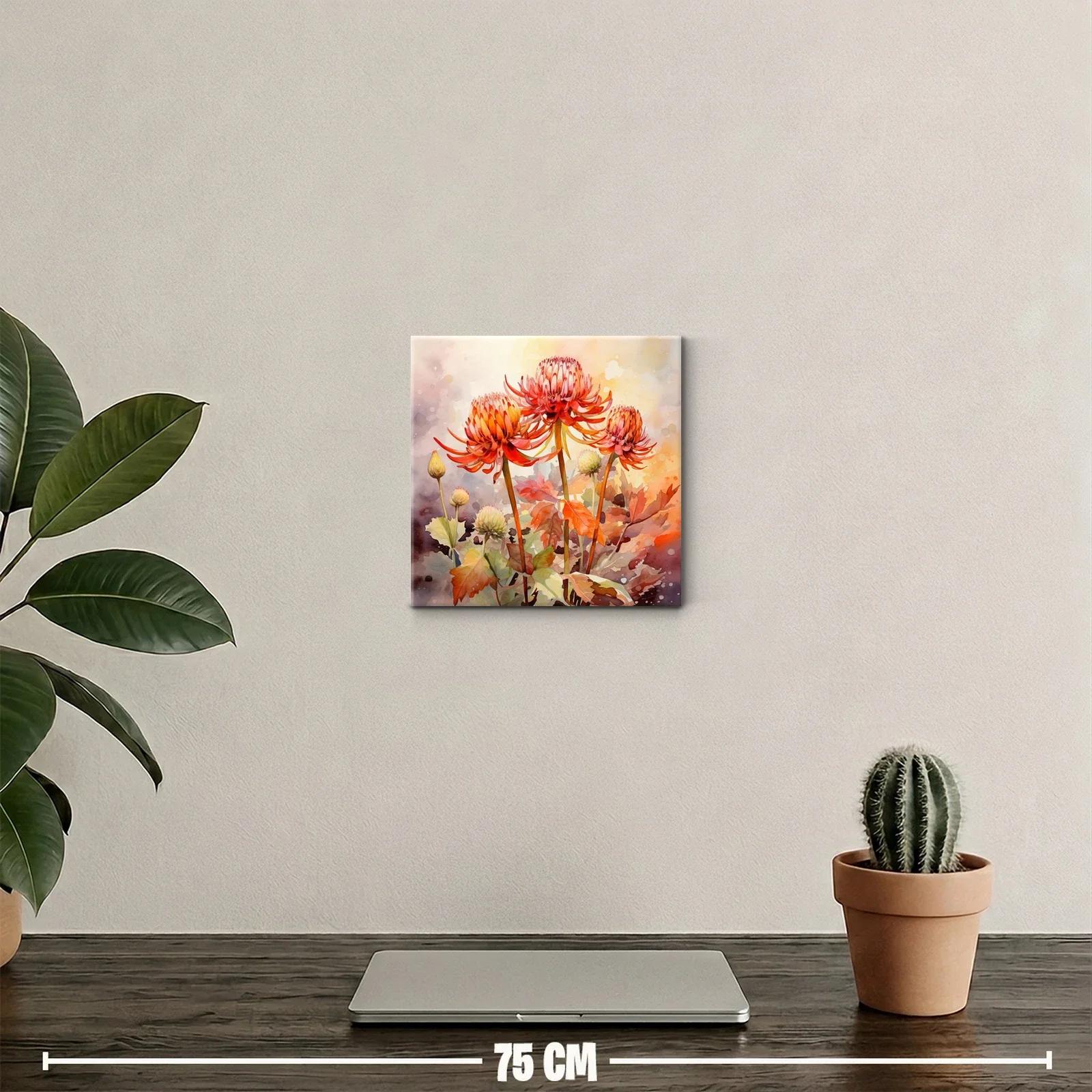 Cuadro floral con tonos cálidos y detalle delicado — miniatura 2