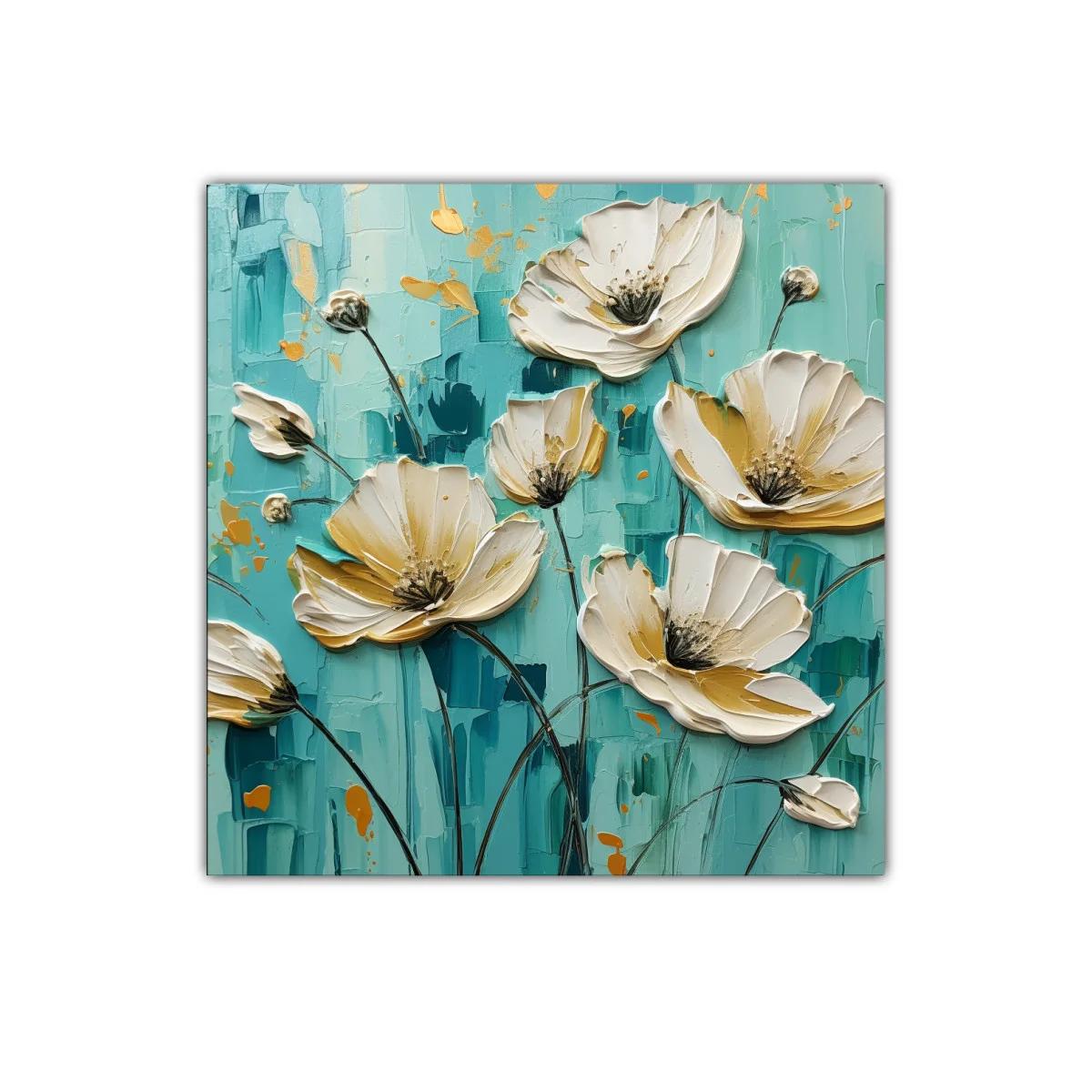 Flores en tonos turquesa y dorado para decorar tu espacio — imagen principal