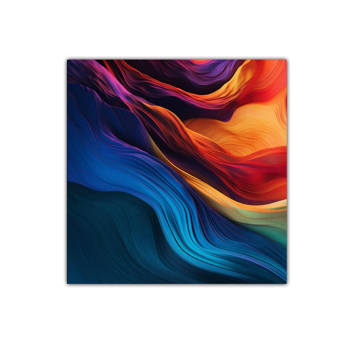Cuadro decorativo con flujos vibrantes de color y movimiento