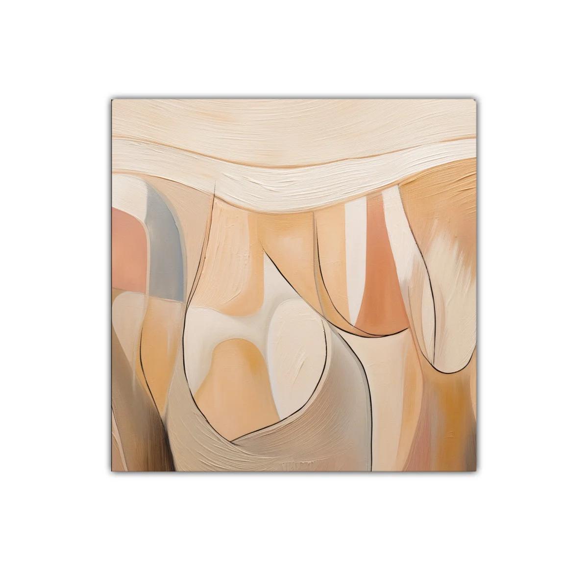 Cuadro decorativo abstracto en tonos beige y cálidos