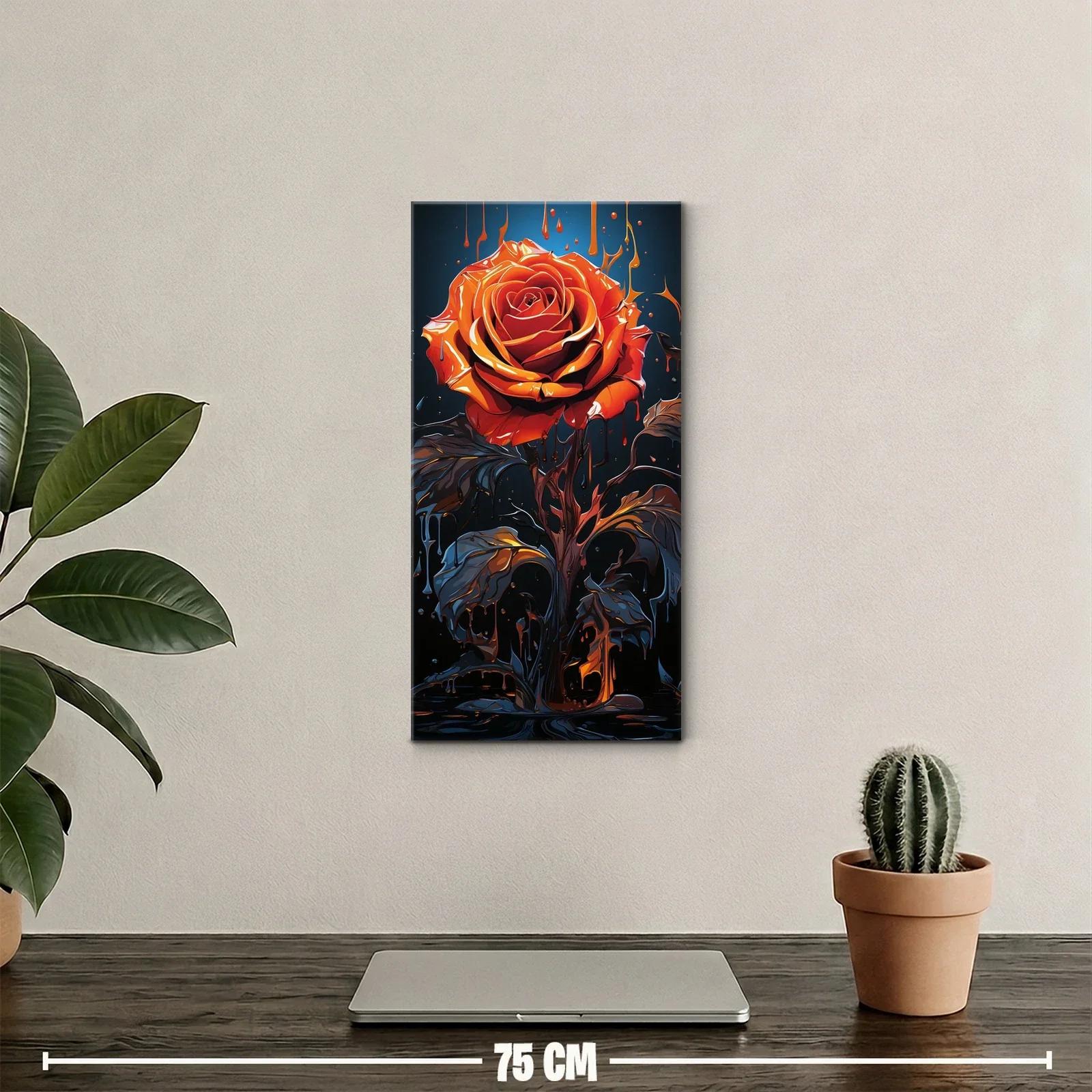 Cuadro rosa naranja con salpicaduras expresivas — miniatura 2