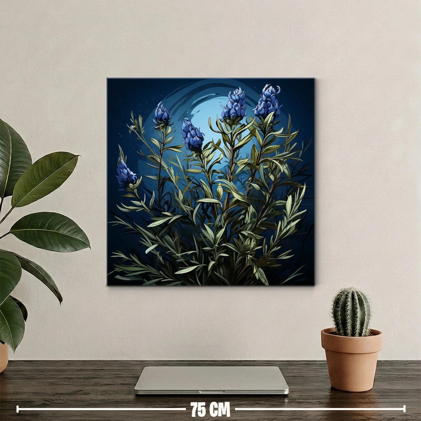 Ramillete nocturno de flores azules con follaje verde — miniatura 2