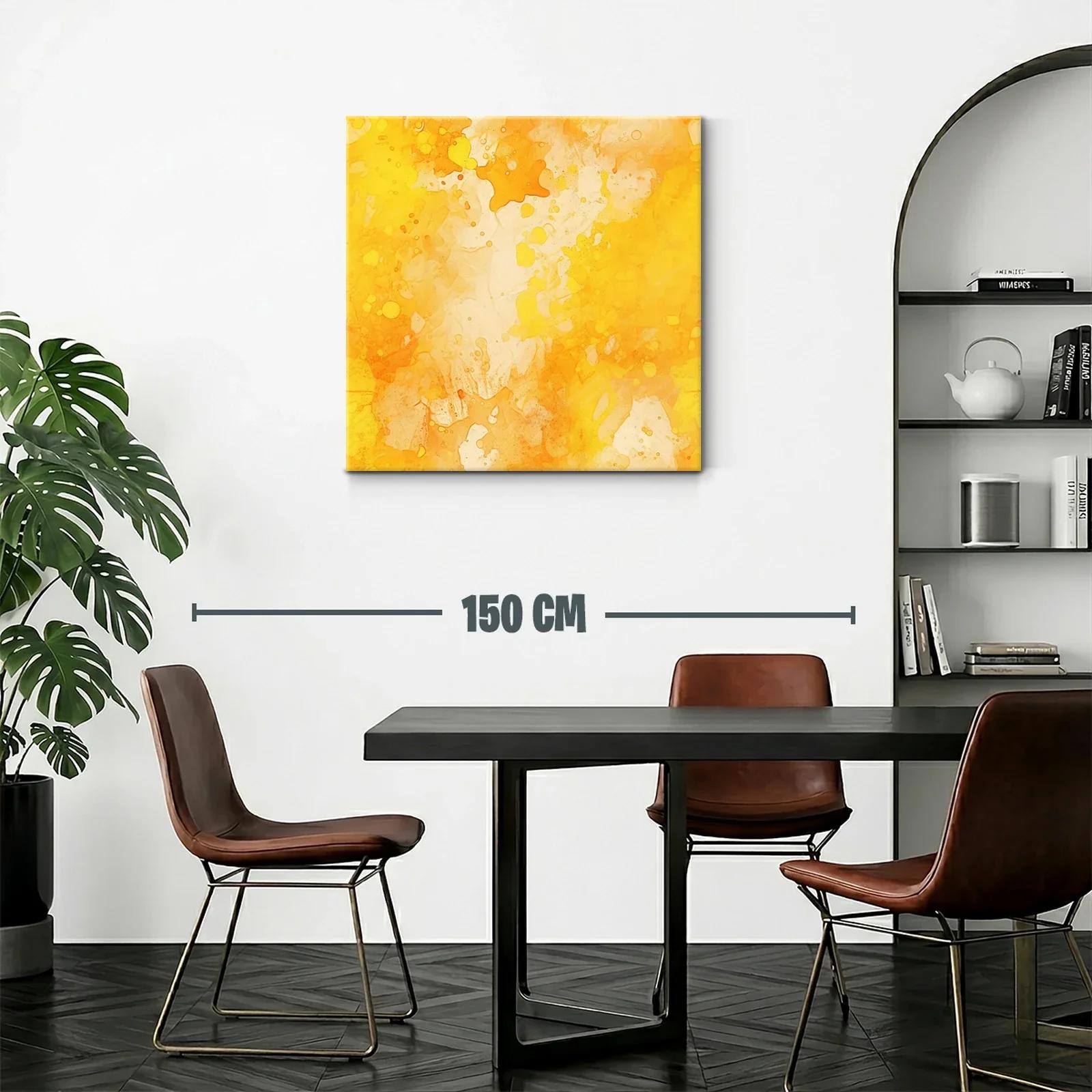 Cuadro abstracto en tonos cálidos amarillos y naranjas — miniatura 2