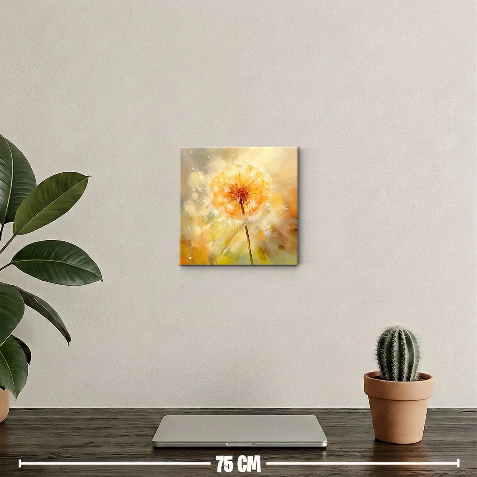 Cuadro decorativo diente de león en tonos cálidos — miniatura 2