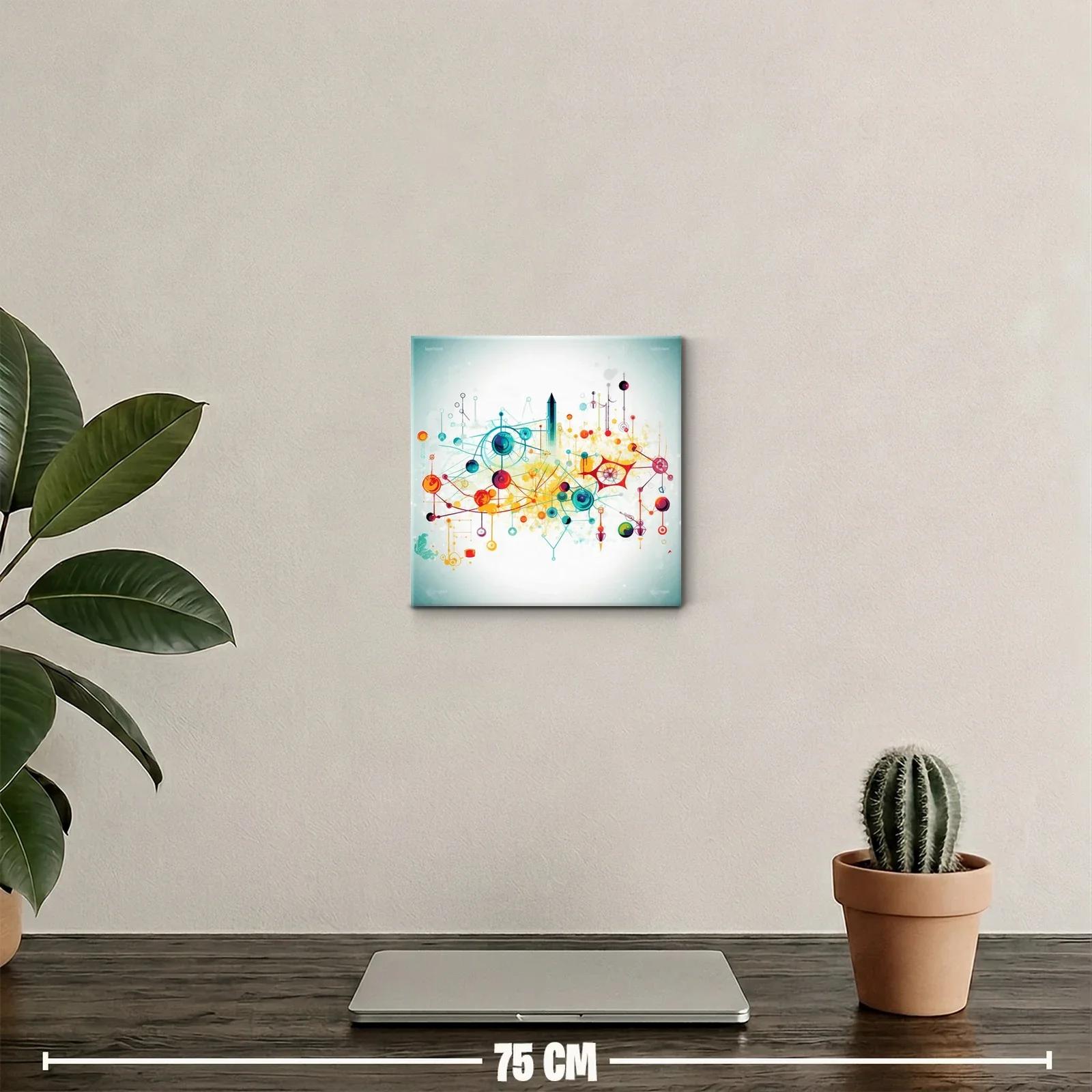 Cuadro abstracto con formas circulares de vibrantes colores — miniatura 2