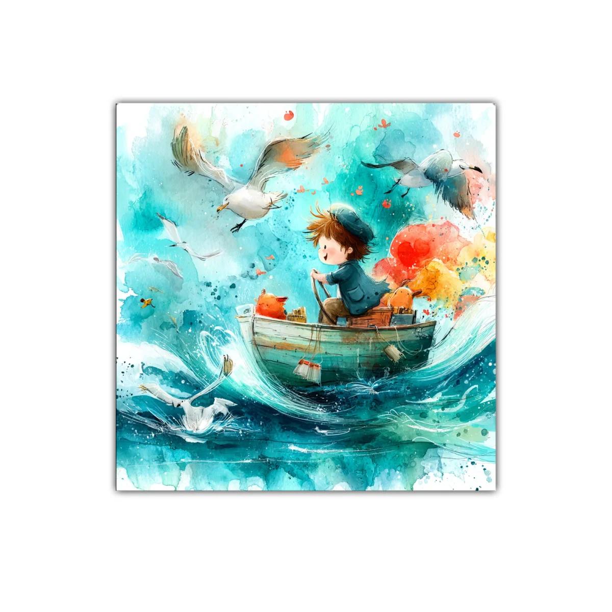 Aventuras en el mar con niños y gaviotas
