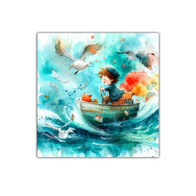 Aventuras en el mar con niños y gaviotas