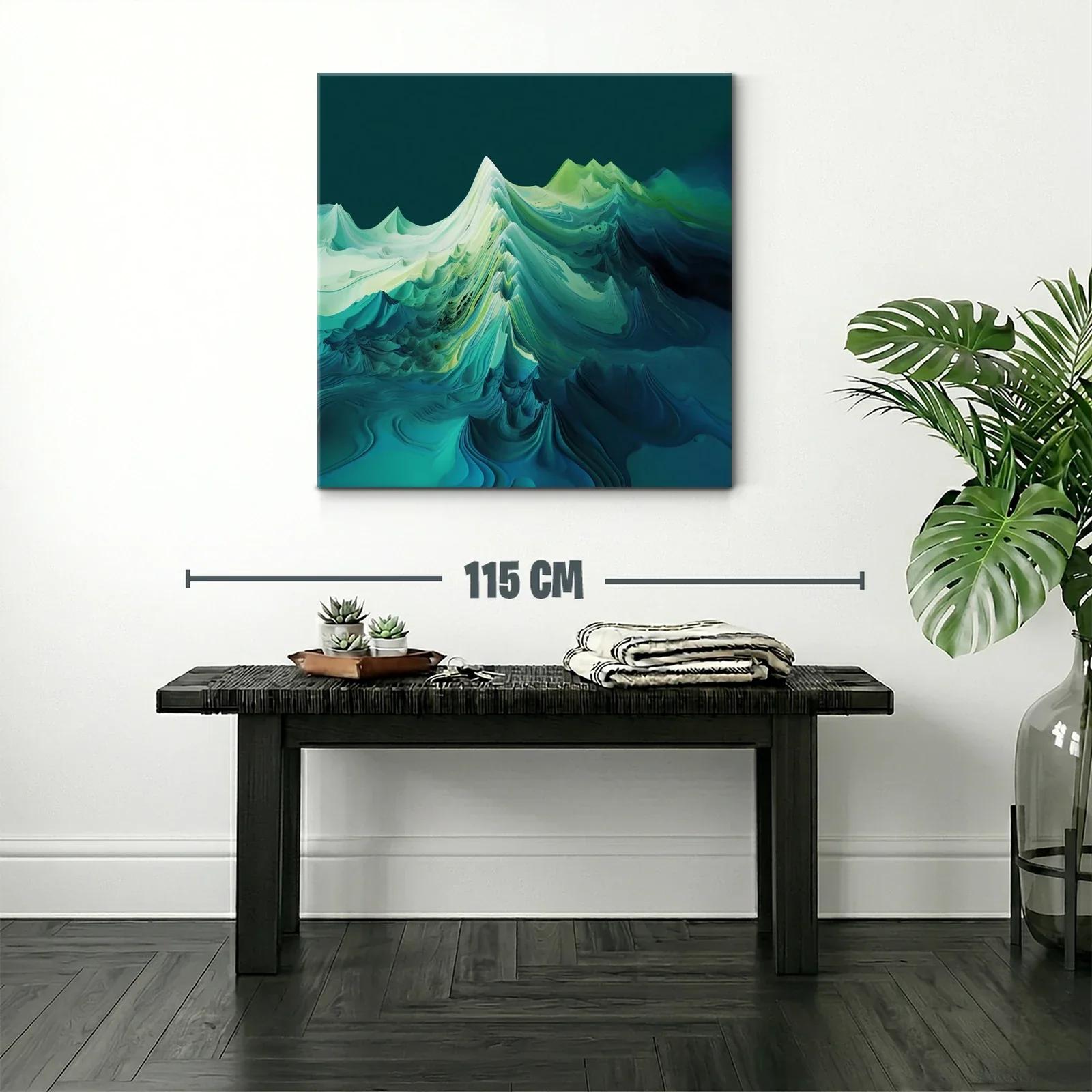 Paisaje abstracto en tonos verdes y azules profundos — miniatura 2