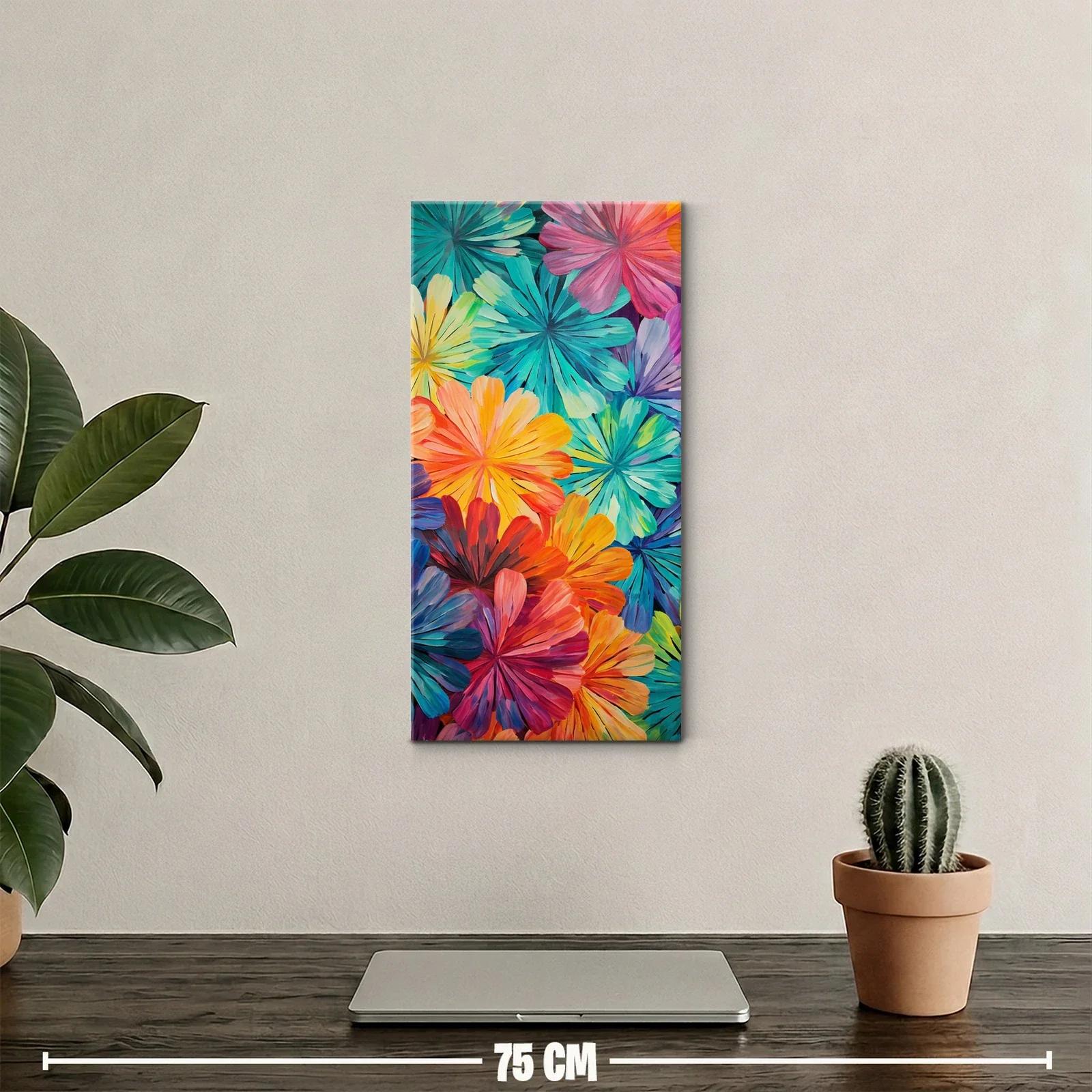 Cuadro flores tropicales de pétalos grandes en masa floral vibrante — miniatura 2