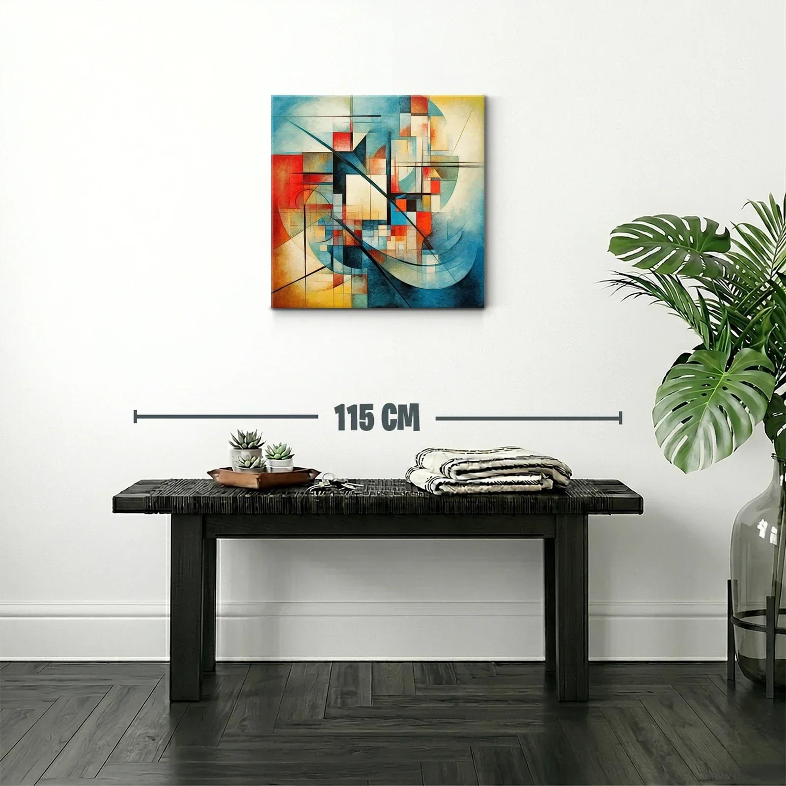 Composición geométrica abstracta con tonos vibrantes y suaves — miniatura 2