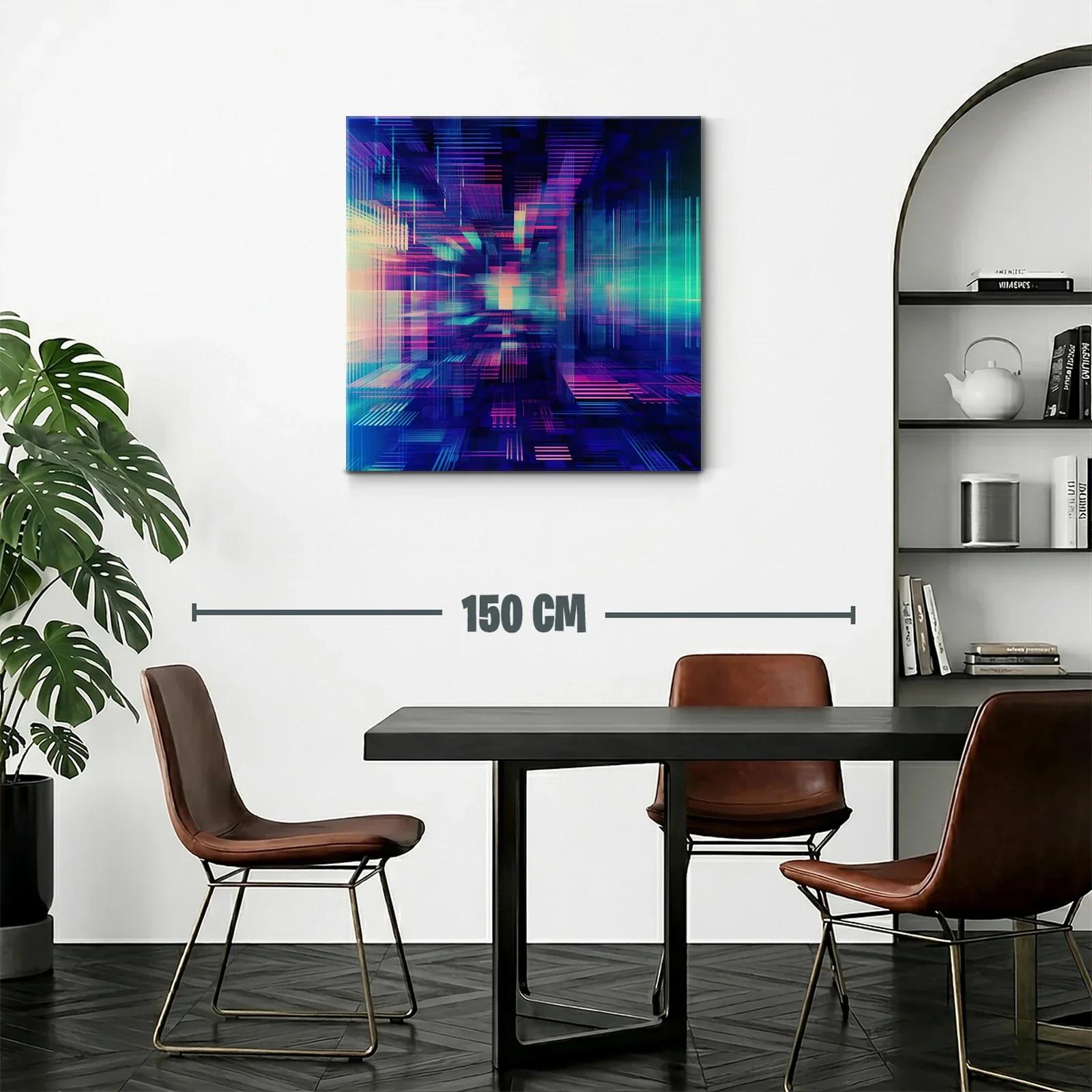 Composición abstracta de líneas y luces en tonos vibrantes — miniatura 2