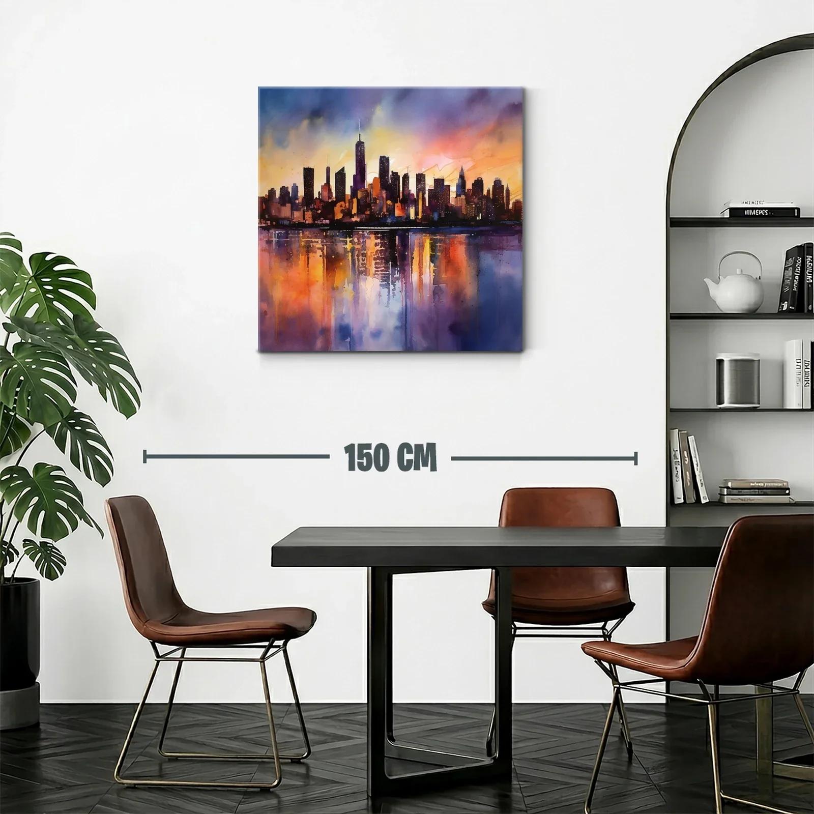 Atardecer urbano con reflejos vibrantes en la ciudad — miniatura 2