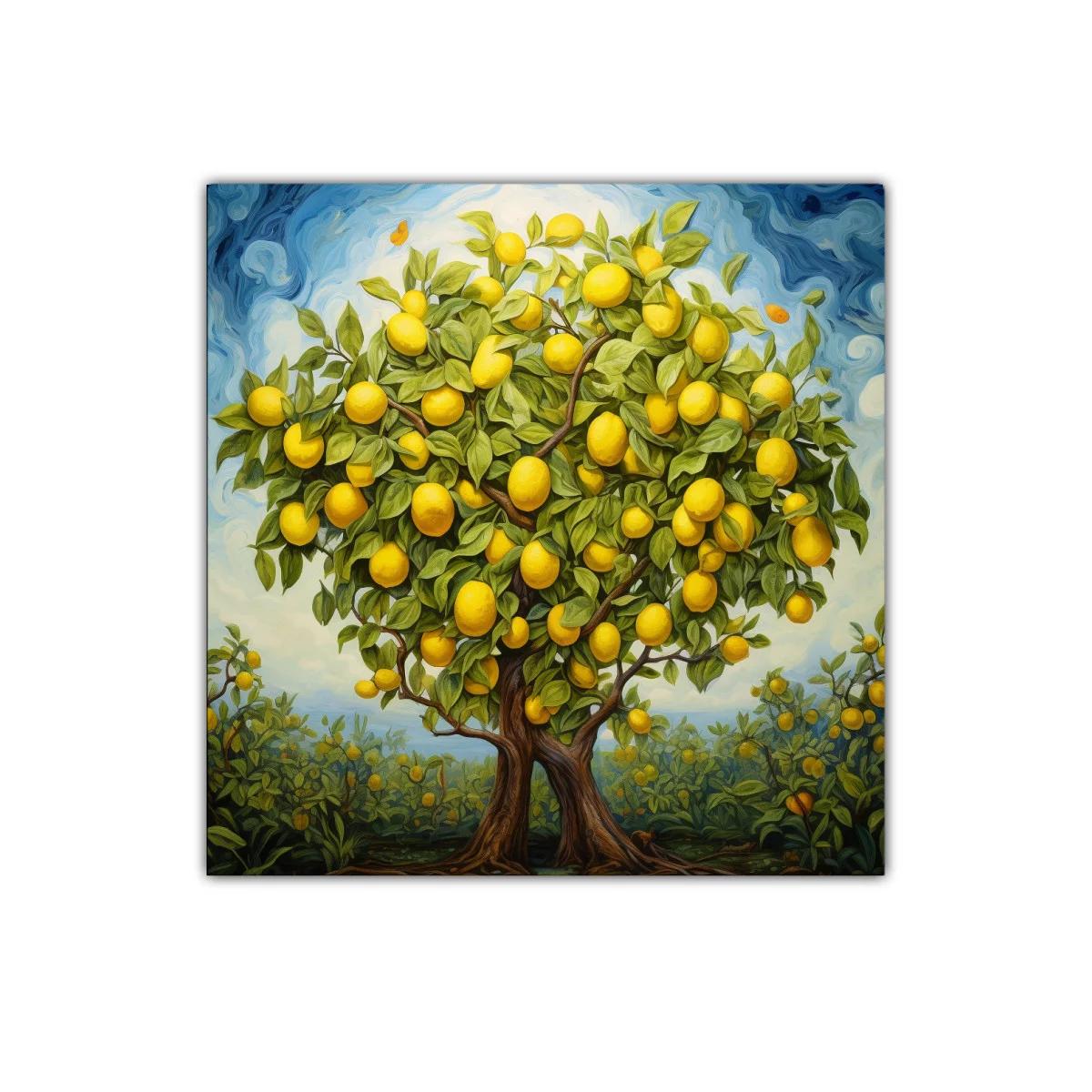 Árbol de limones exuberante y vibrante en paisaje soleado — imagen principal