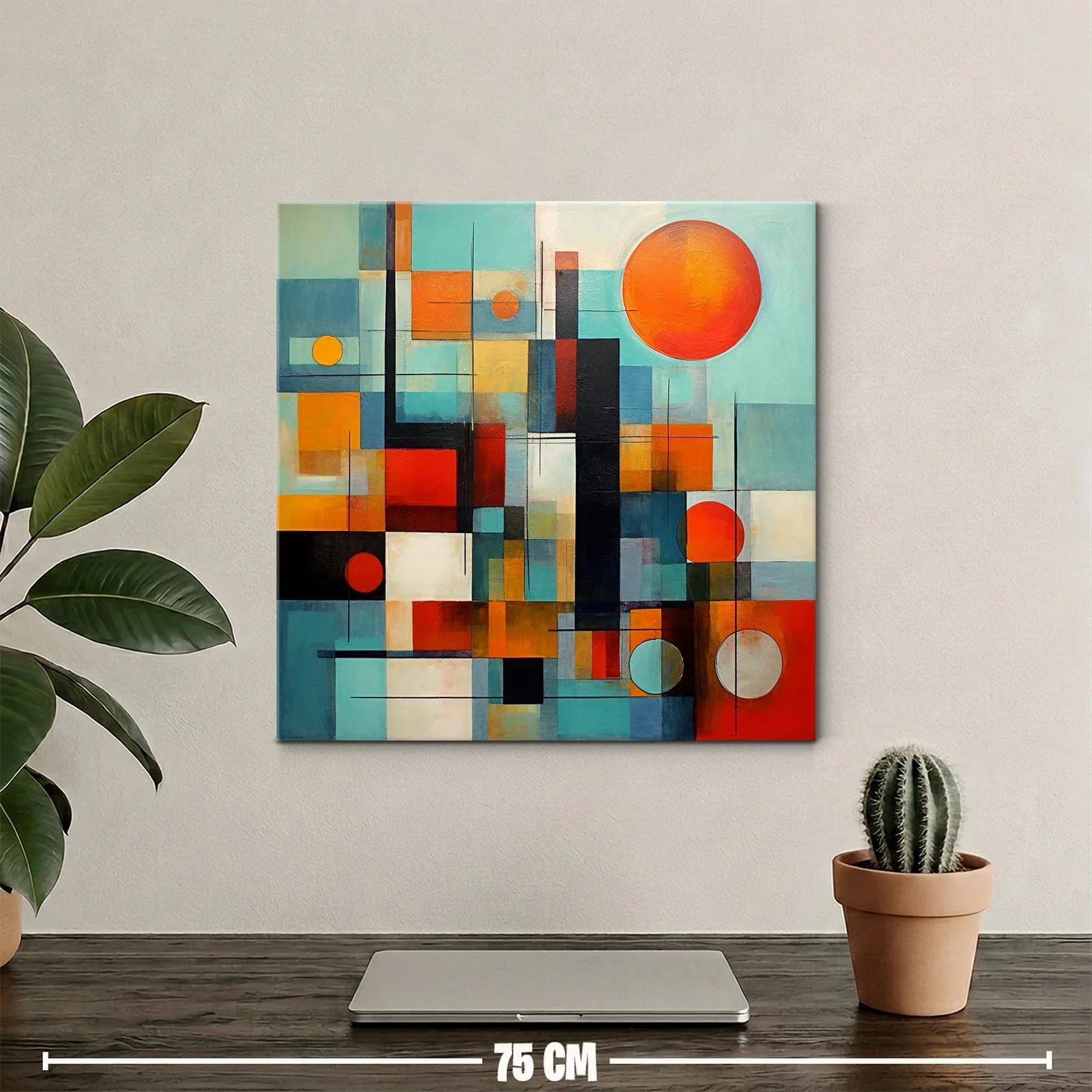 Composición geométrica con contrastes cálidos y fríos — miniatura 2