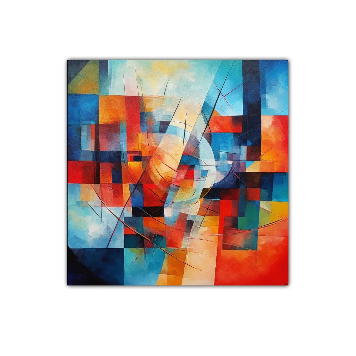 Cuadro Abstracto con Dinámica Composición de Formas y Colores — imagen principal