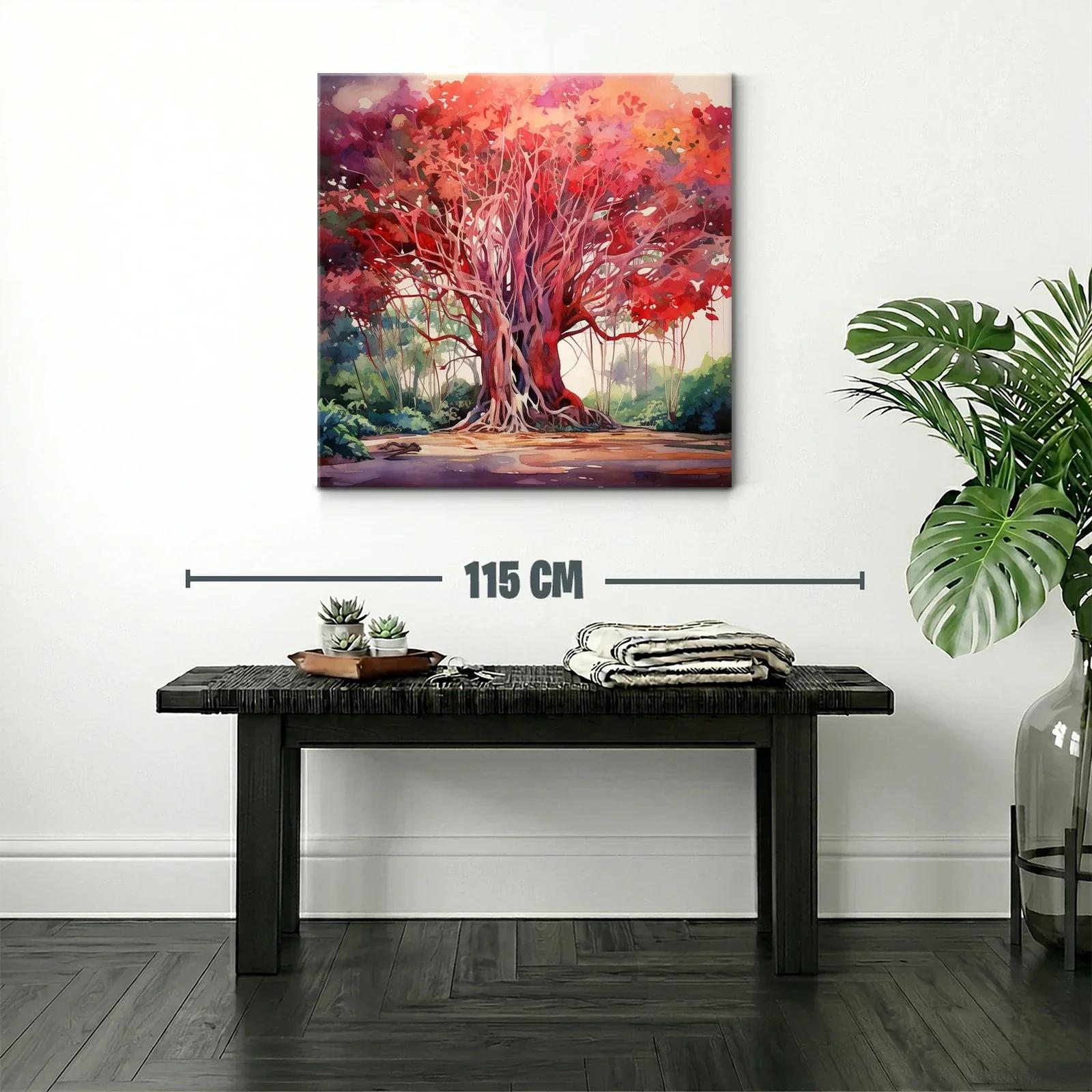 Árbol majestuoso con follaje en tonalidades rojas vibrantes — miniatura 2