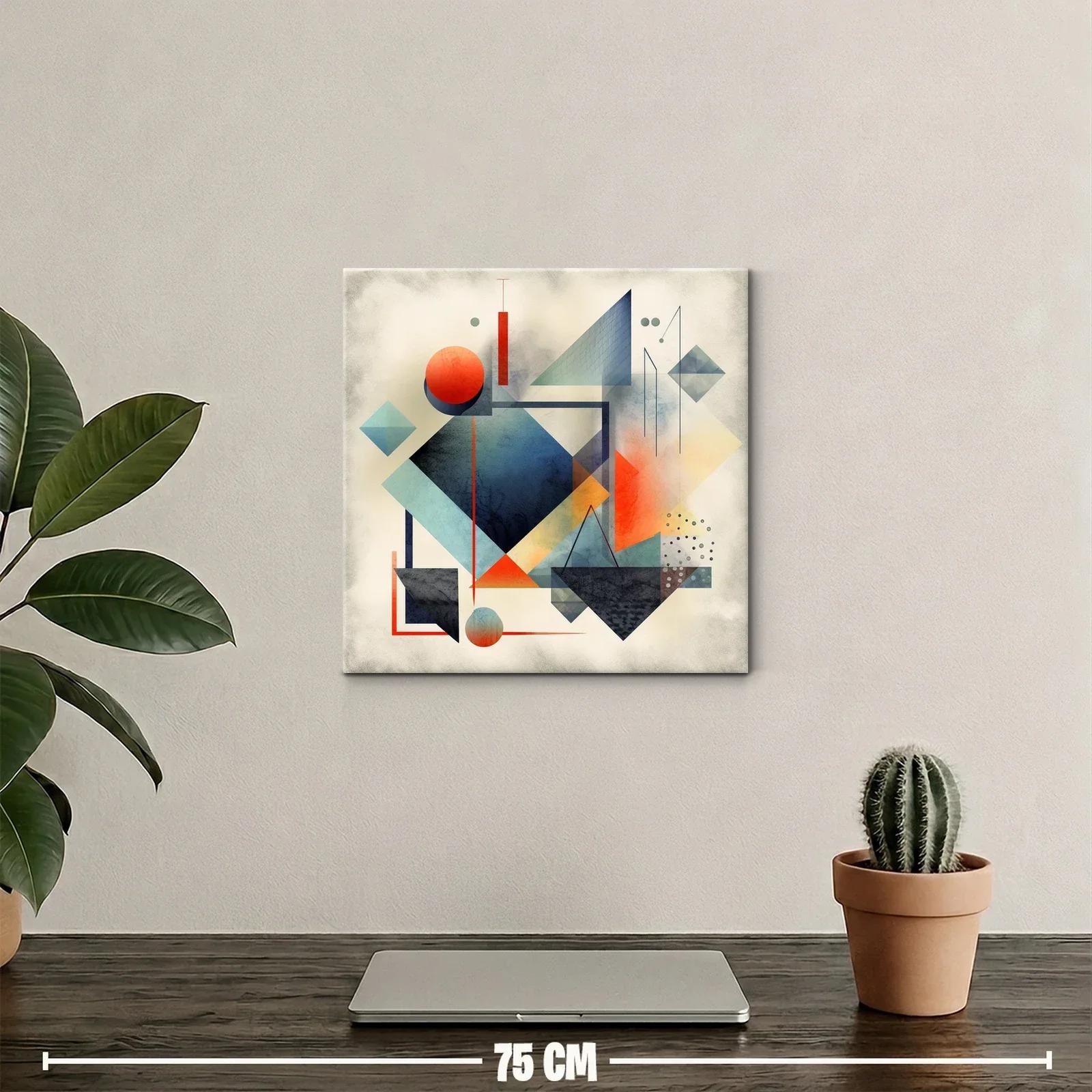 Composición geométrica en tonos cálidos y azules contrastantes — miniatura 2