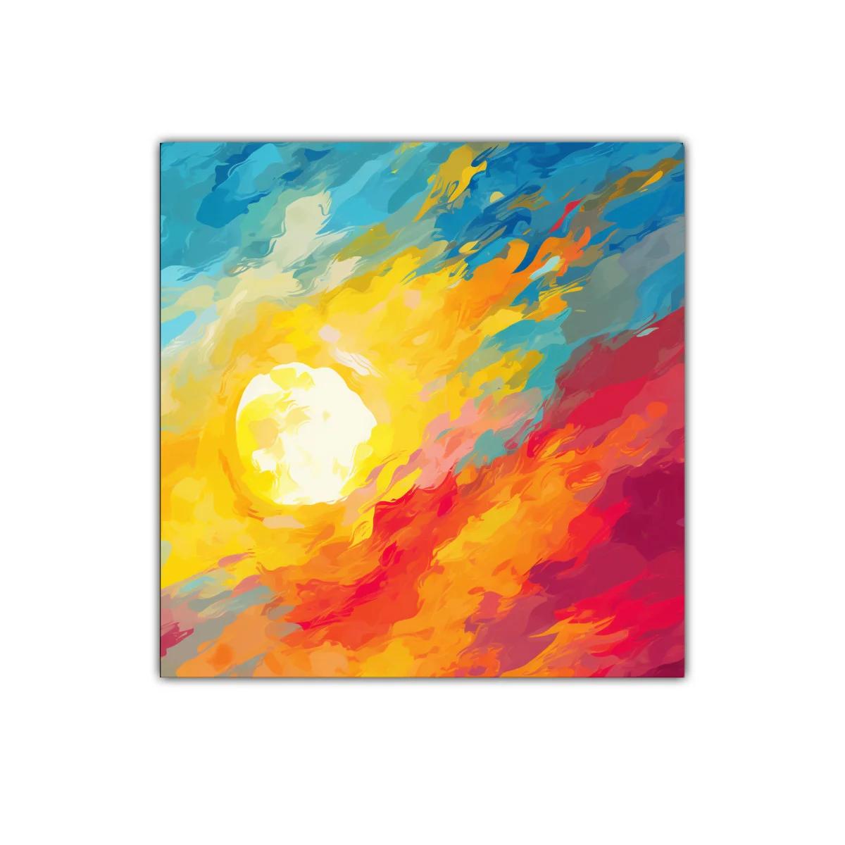 Cuadro abstracto con explosión vibrante de color y luz — miniatura 1