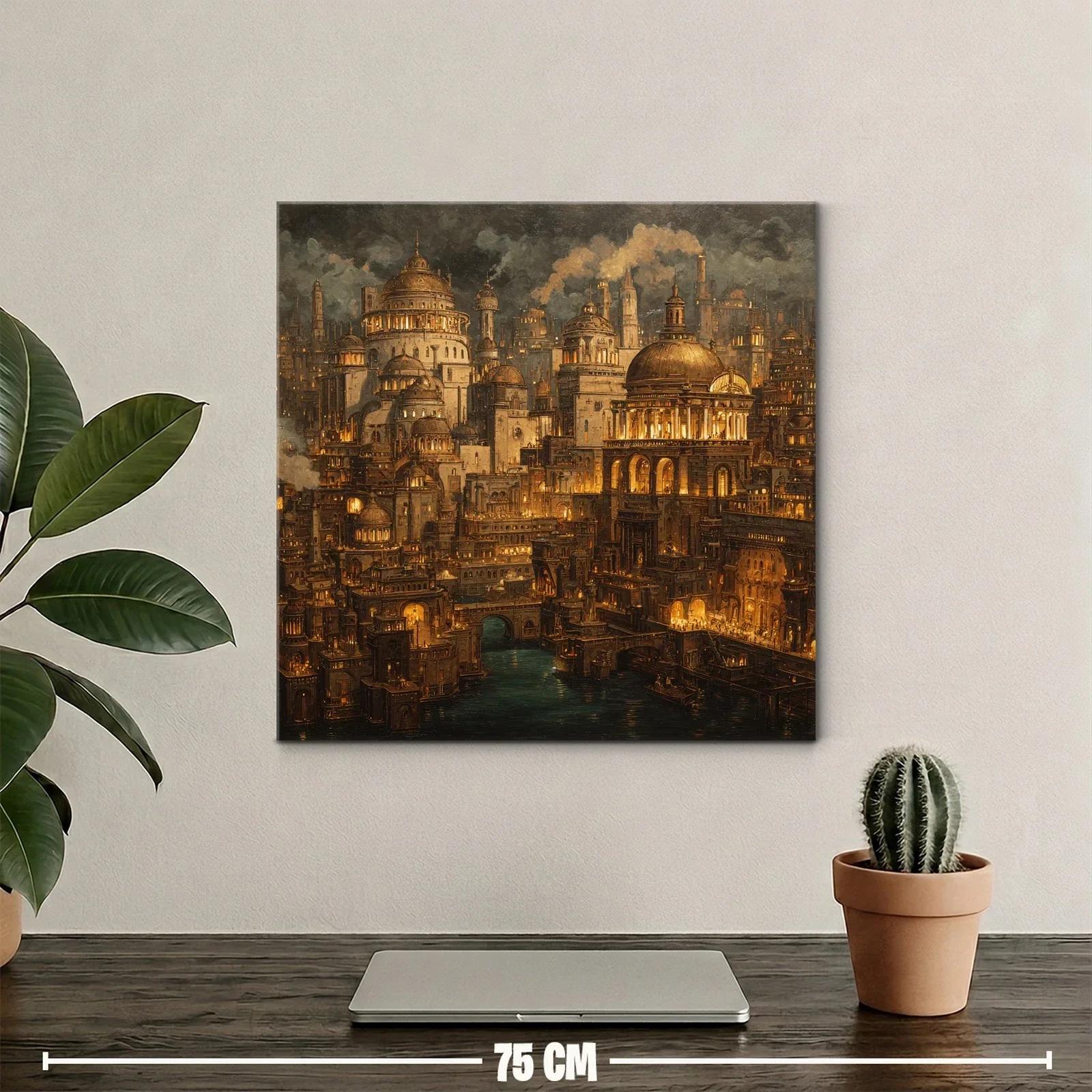 Ciudad histórica iluminada al atardecer con arquitectura monumental — miniatura 2