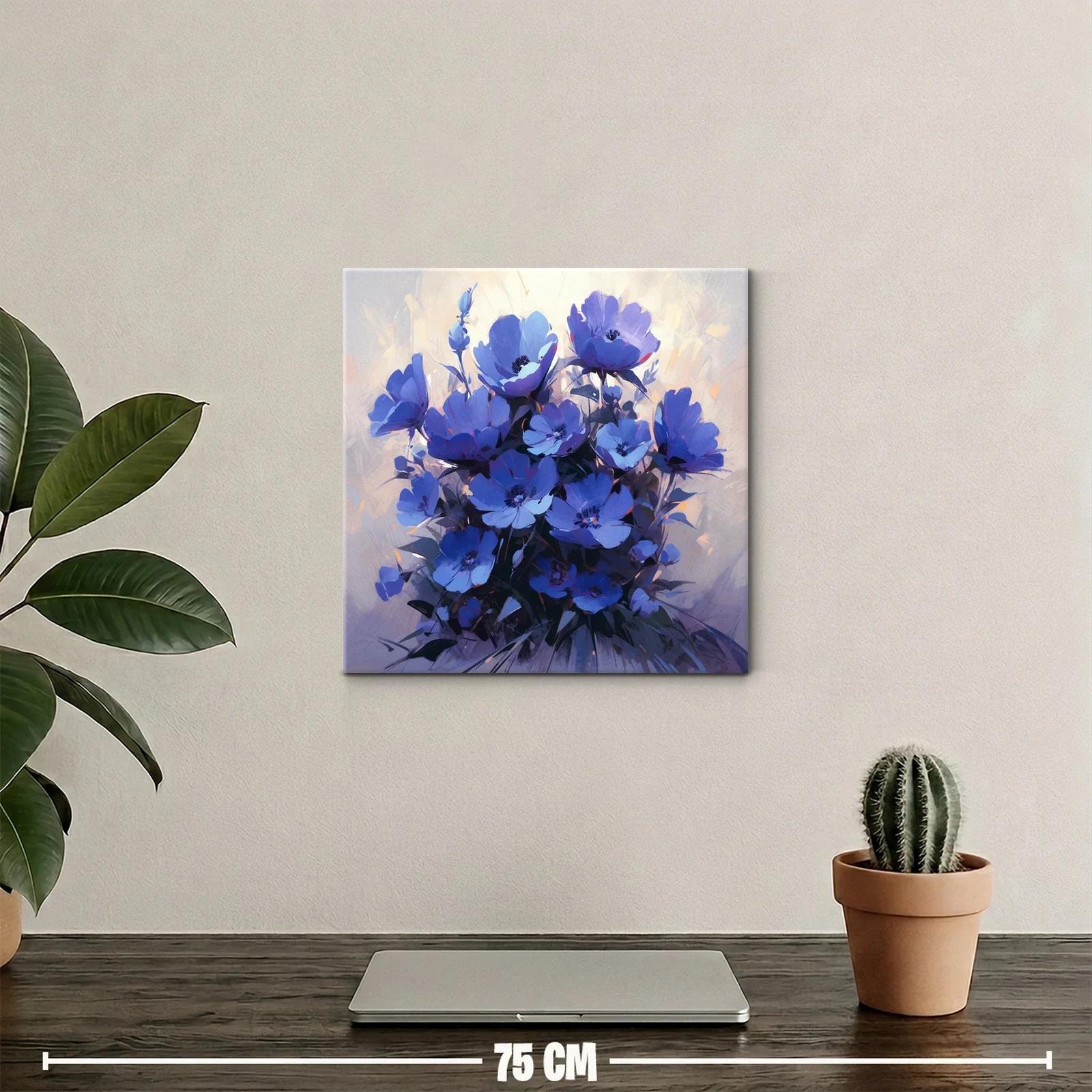 Ramo de flores azules con fondo suave y delicado — miniatura 2