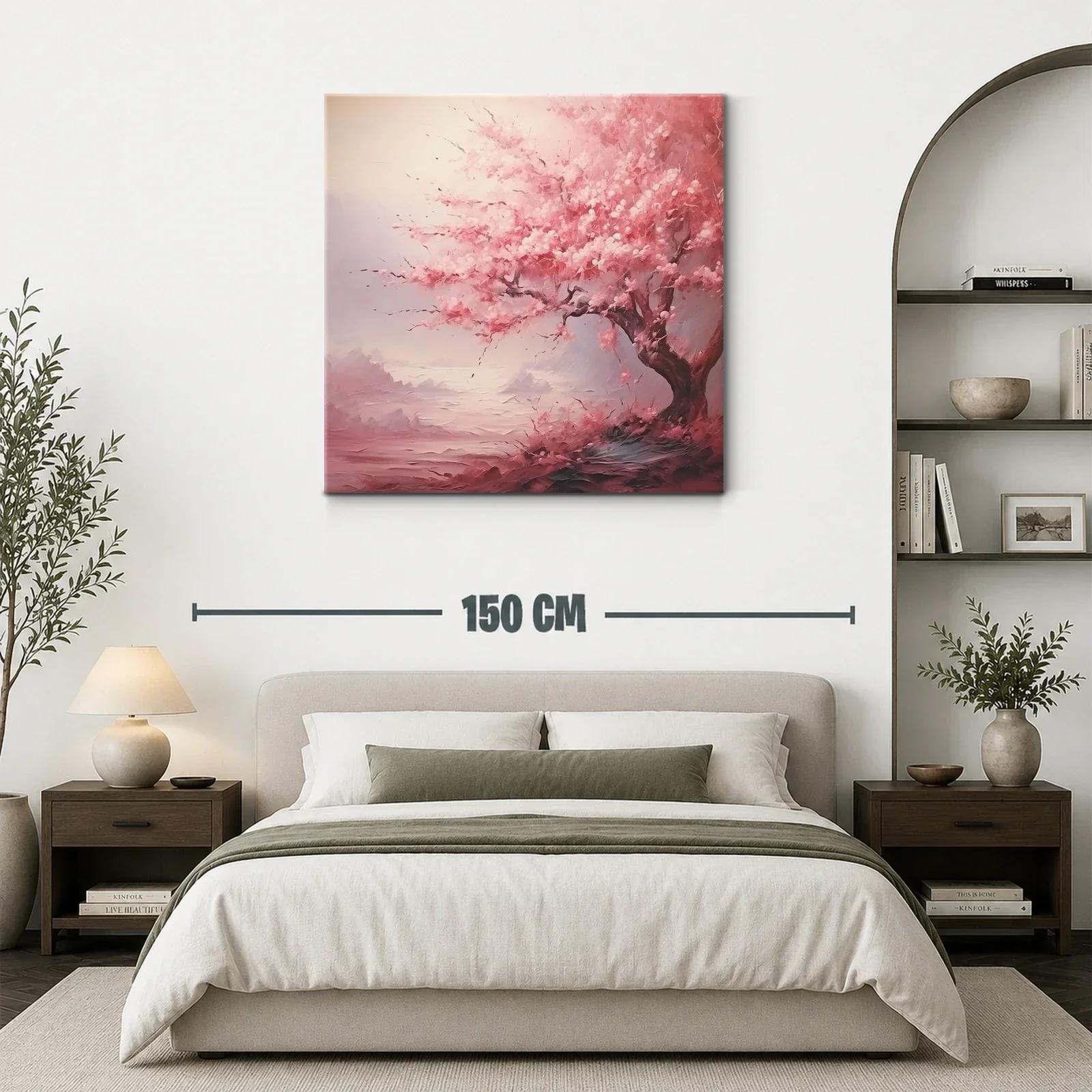 Árbol de flores rosas en paisaje sereno — miniatura 3