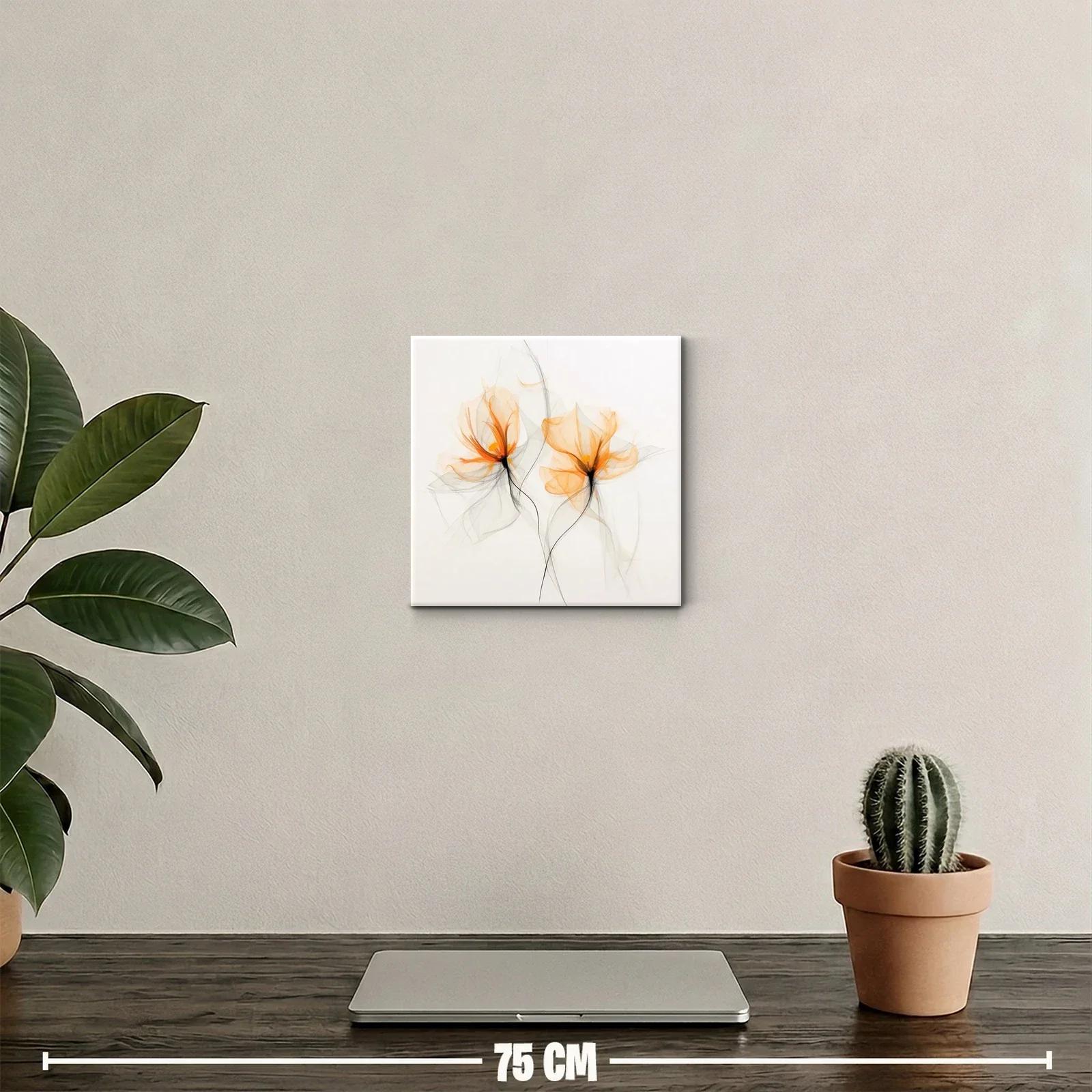 Flores etéreas en tonos naranjas y grises suaves — miniatura 2