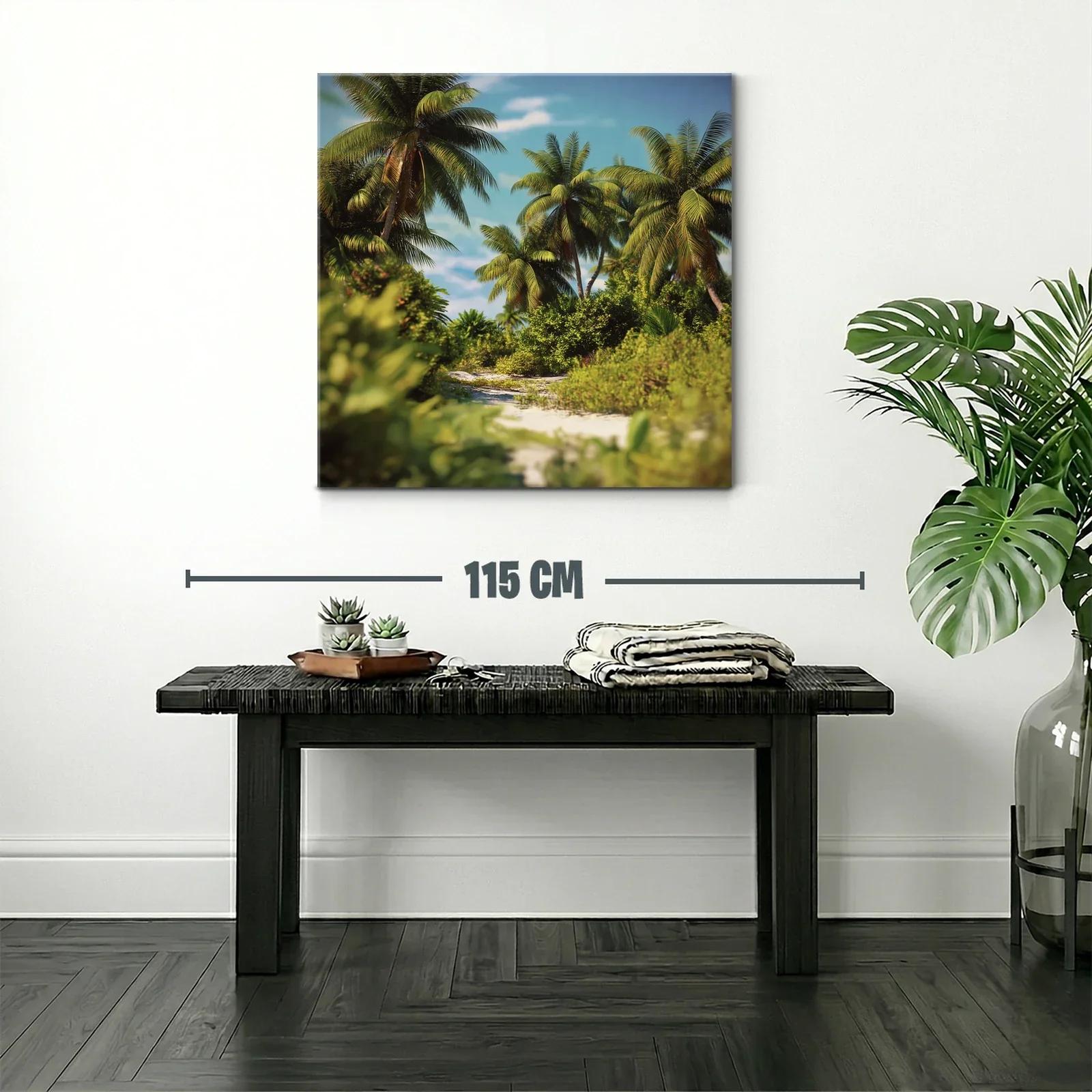 Paisaje tropical con palmeras y vegetación exuberante — miniatura 2