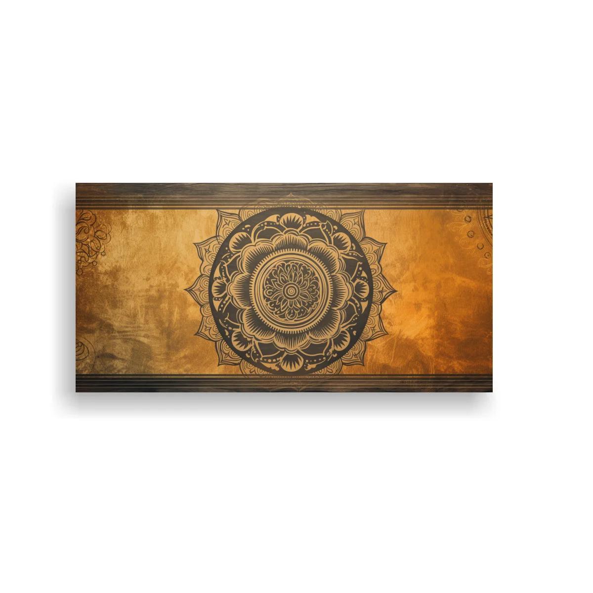 Cuadro mandala floral con fondo texturizado y bordes oscuros — imagen principal