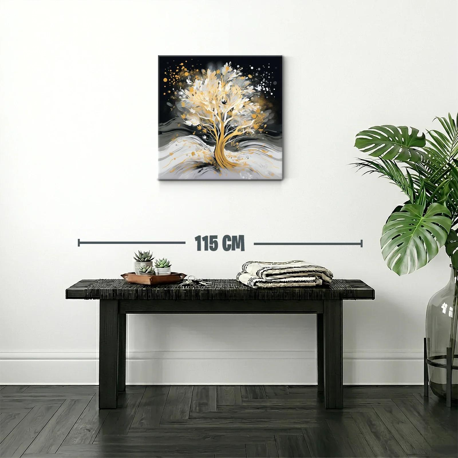 Árbol luminoso en tonos dorados y grises — miniatura 2