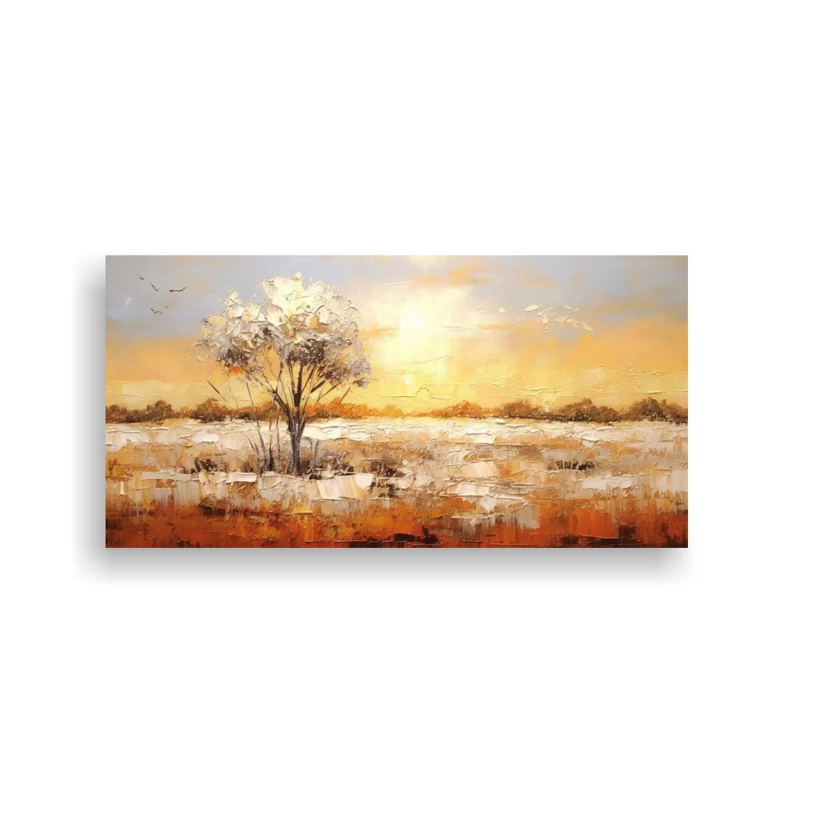 Cuadro árbol blanco en paisaje campestre panorámico — imagen principal